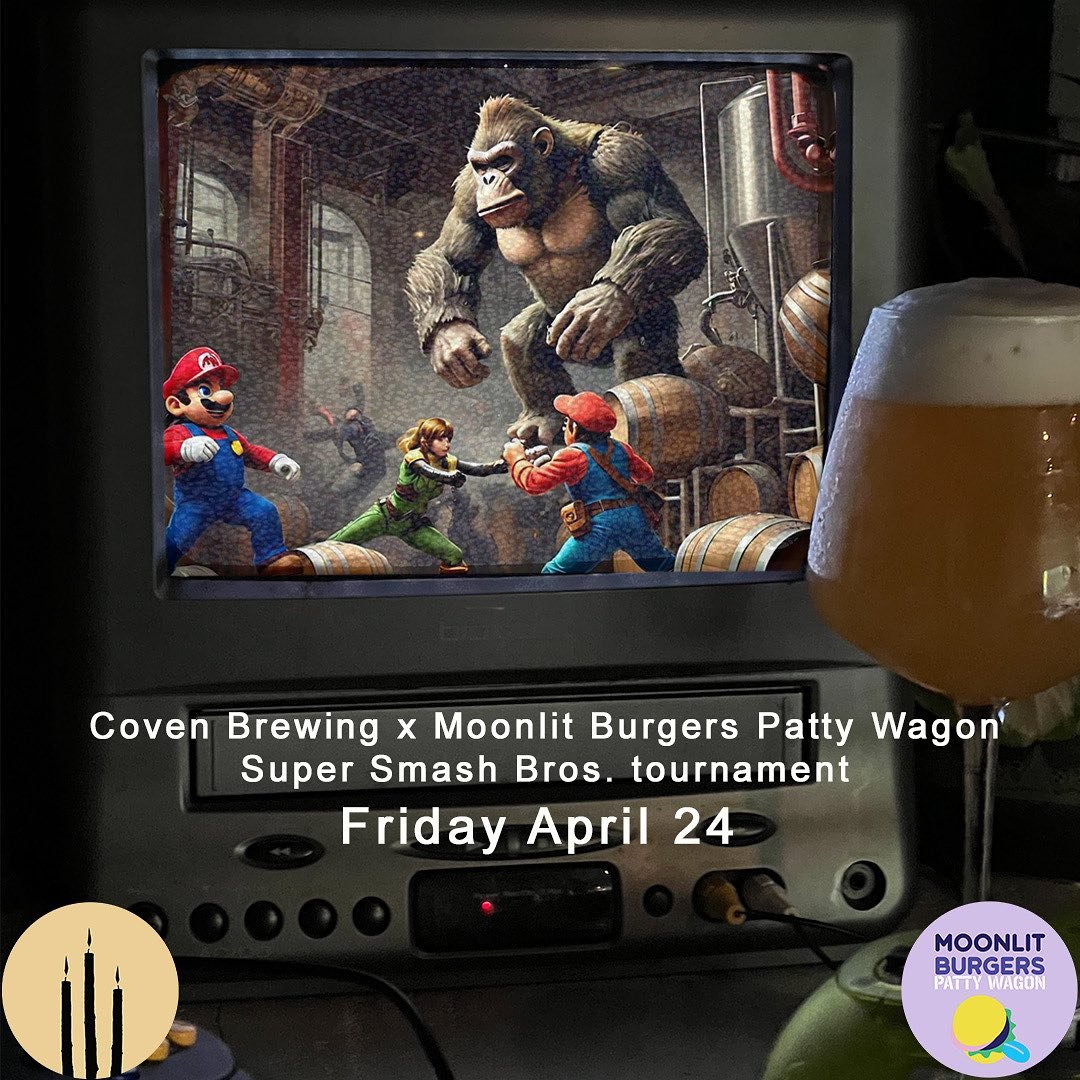 💥🍔💥🍔💥🍔💥🍔💥🍔

Hey fam! We wanted to let yinz know that you should mark your calendars for next Friday (5/24/24) because we&rsquo;re hosting a Super Smash Bros. (N64) tournament to celebrate @moonlit_pattywagon &lsquo;s first night at Coven. 
