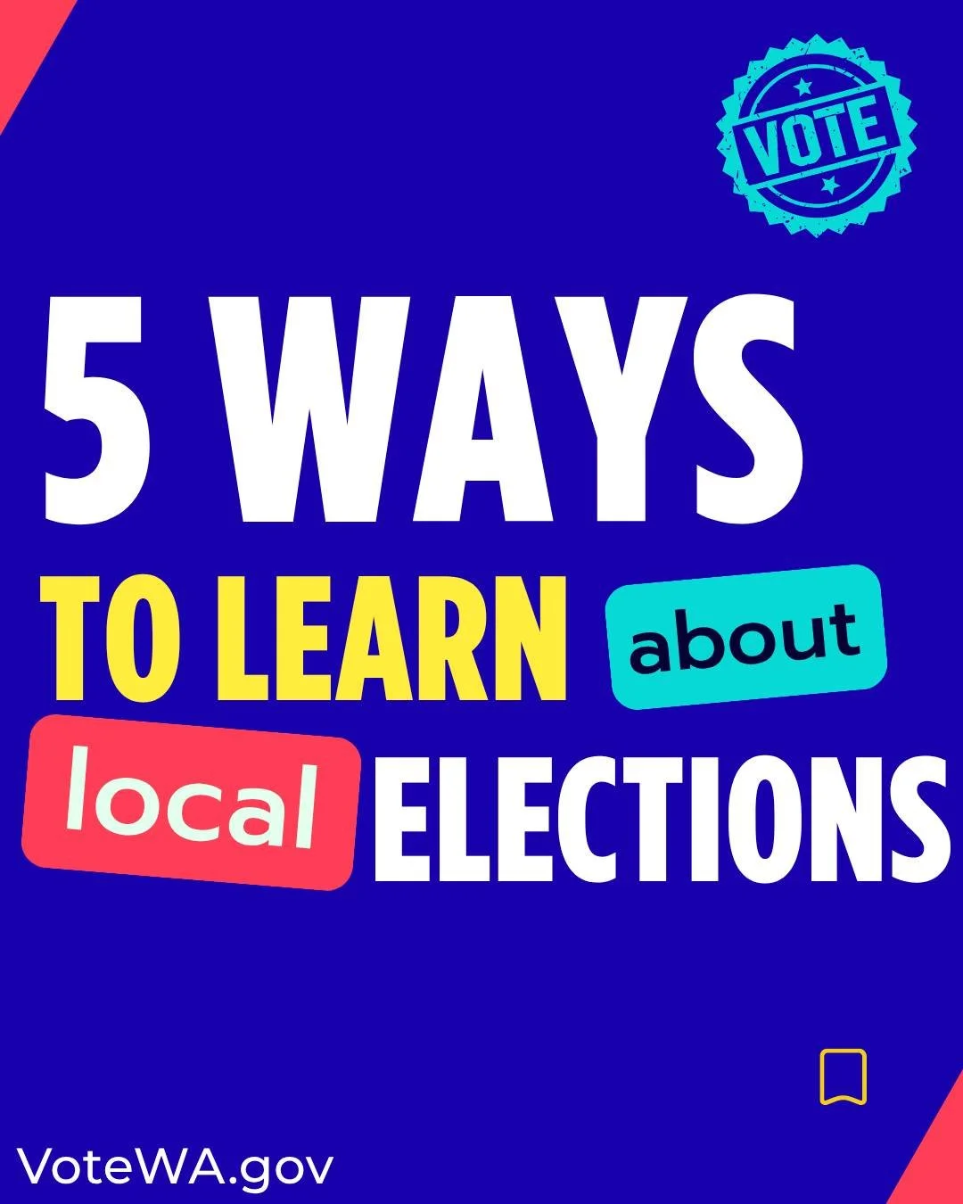 Want to stay informed for local elections in Washington beyond the Washington Voter Pamphlet?
✔️ Check your county auditor&rsquo;s website and VoteWA.gov for your ballot and registration details
✔️ Follow your local elections office on social media f