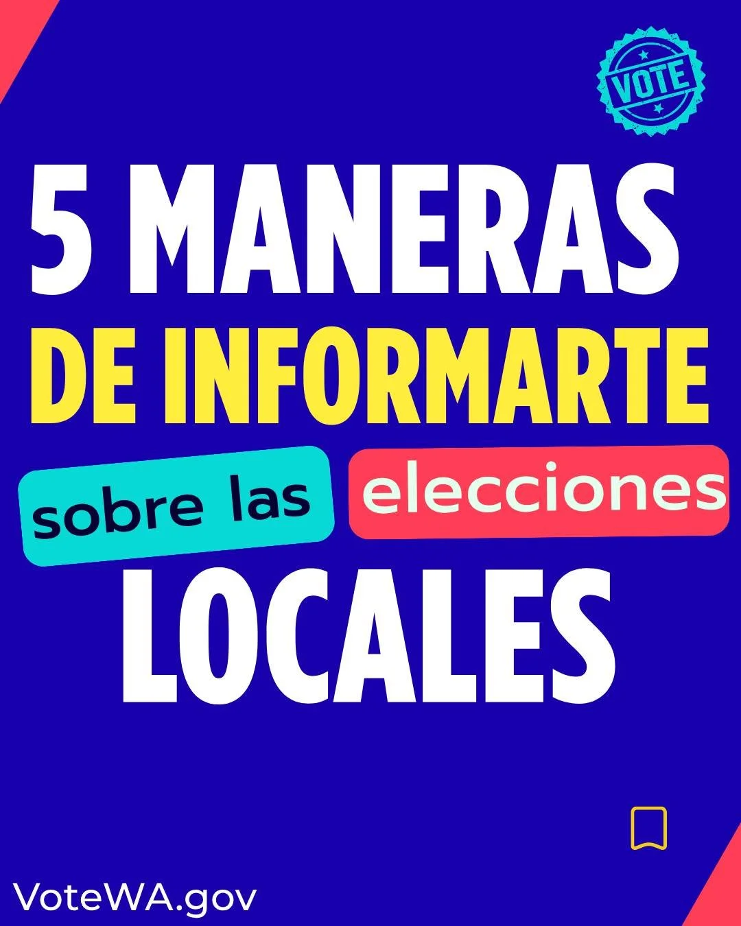 &iquest;Quieres mantenerte informado sobre las elecciones locales en Washington m&aacute;s all&aacute; del Folleto del Votante?
✔️ Revisa la p&aacute;gina web del auditor de tu condado y VoteWA.gov para ver tu boleta y detalles de registro
✔️ Sigue l