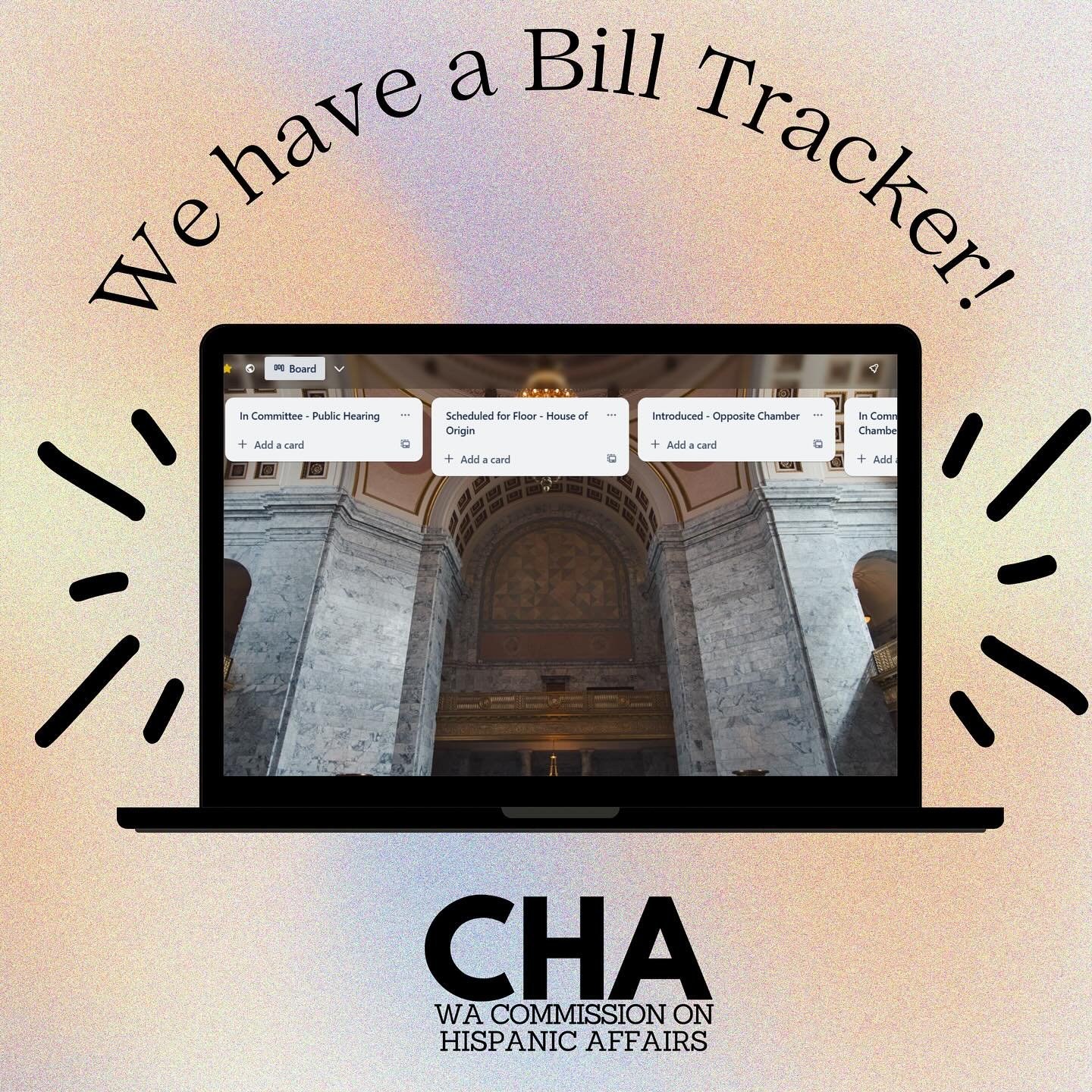 CHA has a Bill Tracker!

Head over to our Trello board (link in bio) We will be tracking legislative priorities and update this board daily during legislative session.

#2026legislativesession #wastate #legislature