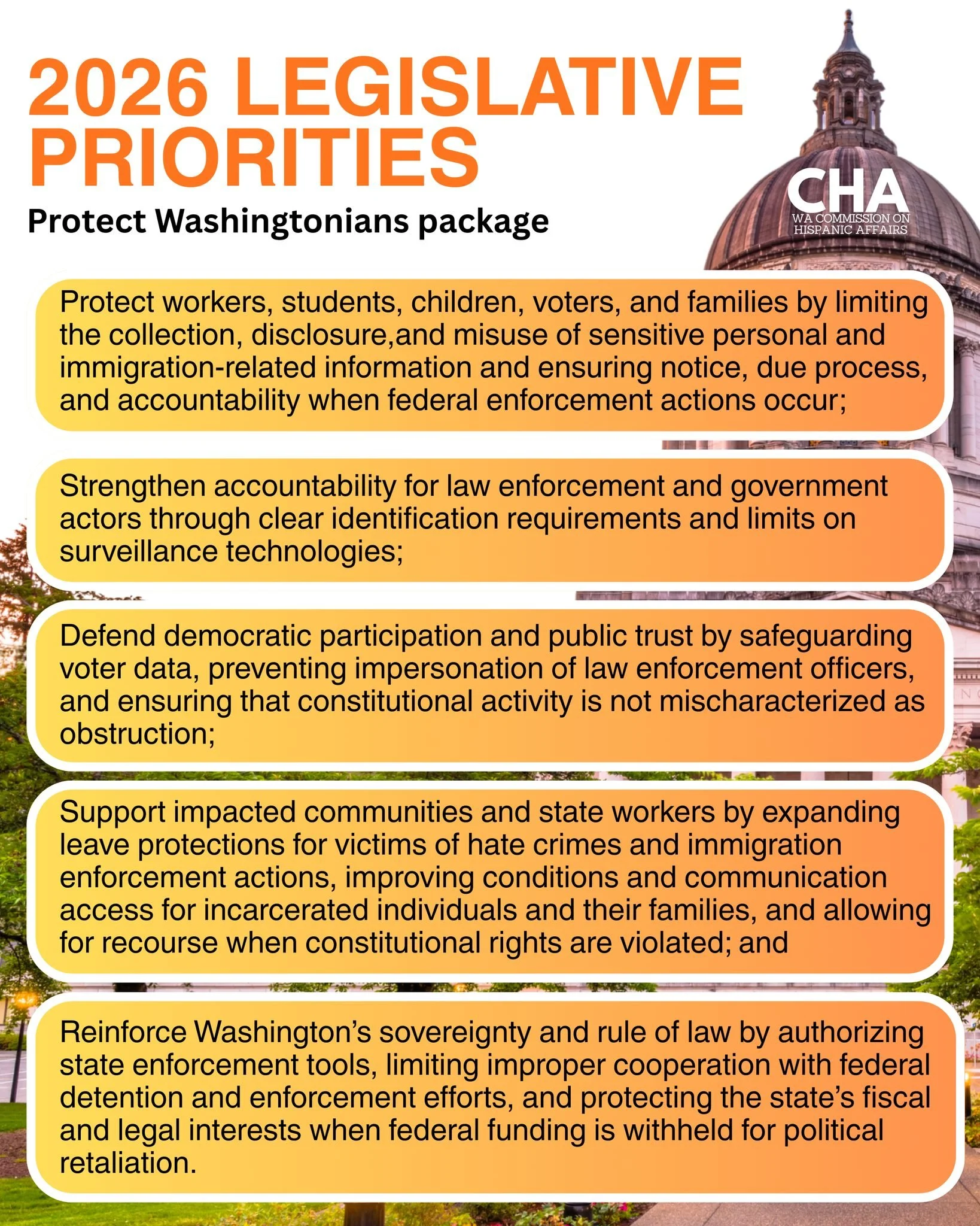 The intersection between CHA&rsquo;s priority issues and those of the Commission on Asian Pacific American Affairs (CAPAA), Commission on African American Affairs (CAAA), LGBTQ Commission, and the Women&rsquo;s Commission is undeniable. That&rsquo;s 