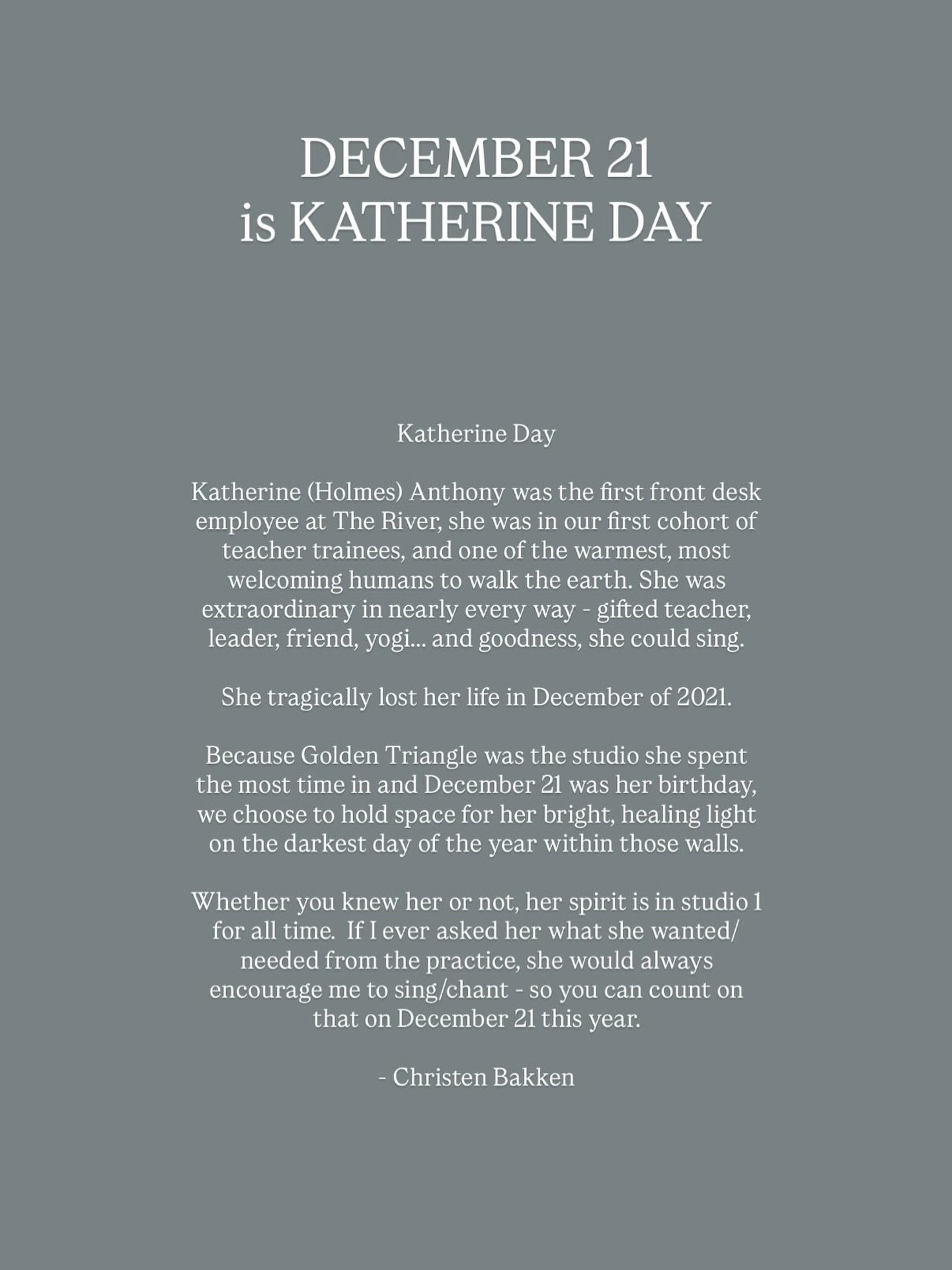 🤍🕊️ Happy Katherine Day ❄️ Merry Solstice