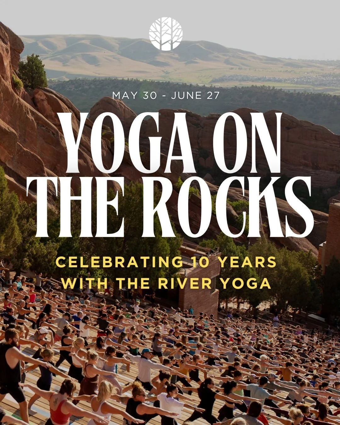 We&rsquo;re headed back to the iconic Red Rocks stage for our 10th ANNIVERSARY of Yoga on the Rocks! 

✨Presale starts NEXT Monday, April 27✨, exclusive to River community members. 

SIGN UP TO GAIN ACCESS TO THE TOP SECRET 🤫PRESALE CODE via &ldquo;