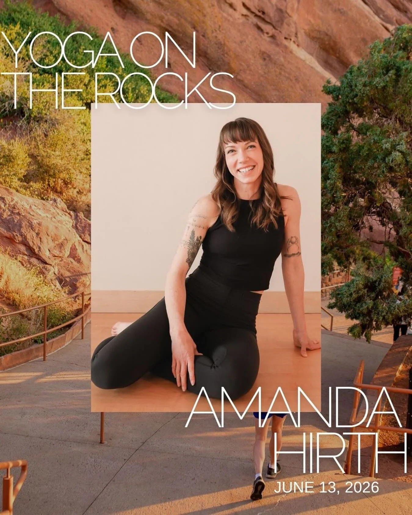 Yoga on the Rocks - June 13 Teacher Feature 
Amanda Hirth of @ah_flow 

With a knack for a good playlist, it only makes sense that this queen of the aux cord is gearing up to take the famous rock &amp; roll stage this Saturday! Like her music taste, 