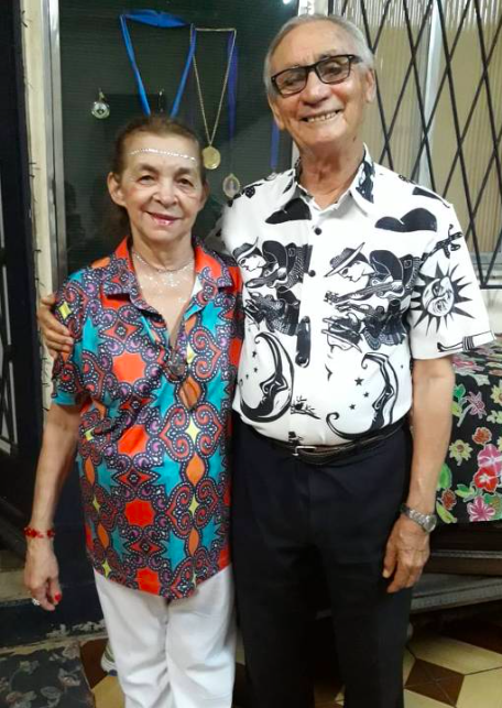 Gonçalo Ferreira da Silva (1937-2022), fundador da Academia Brasileira de Literatura de Cordel, e Madrinha Mena, sua esposa