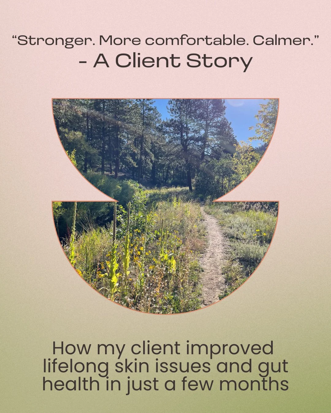 ✨ Lifelong skin issues + chronic gut issues &rarr; calmer skin, smoother digestion, more energy...in just a few months.⁠
⁠
My client came to me with a lifetime of eczema, gut discomfort, low energy, and sensitivities to specific foods.⁠
⁠
We worked t