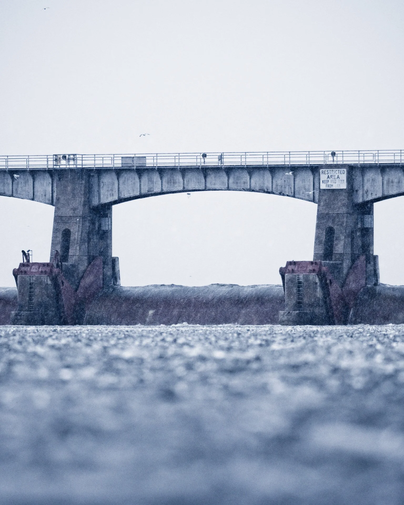 Lock & Dam #11 in the snow