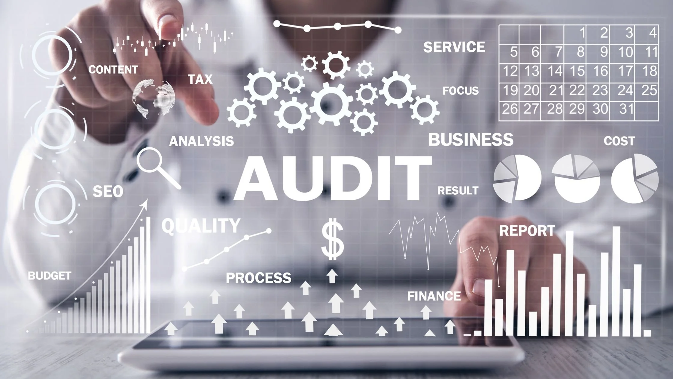 Audit. Business chart with words.