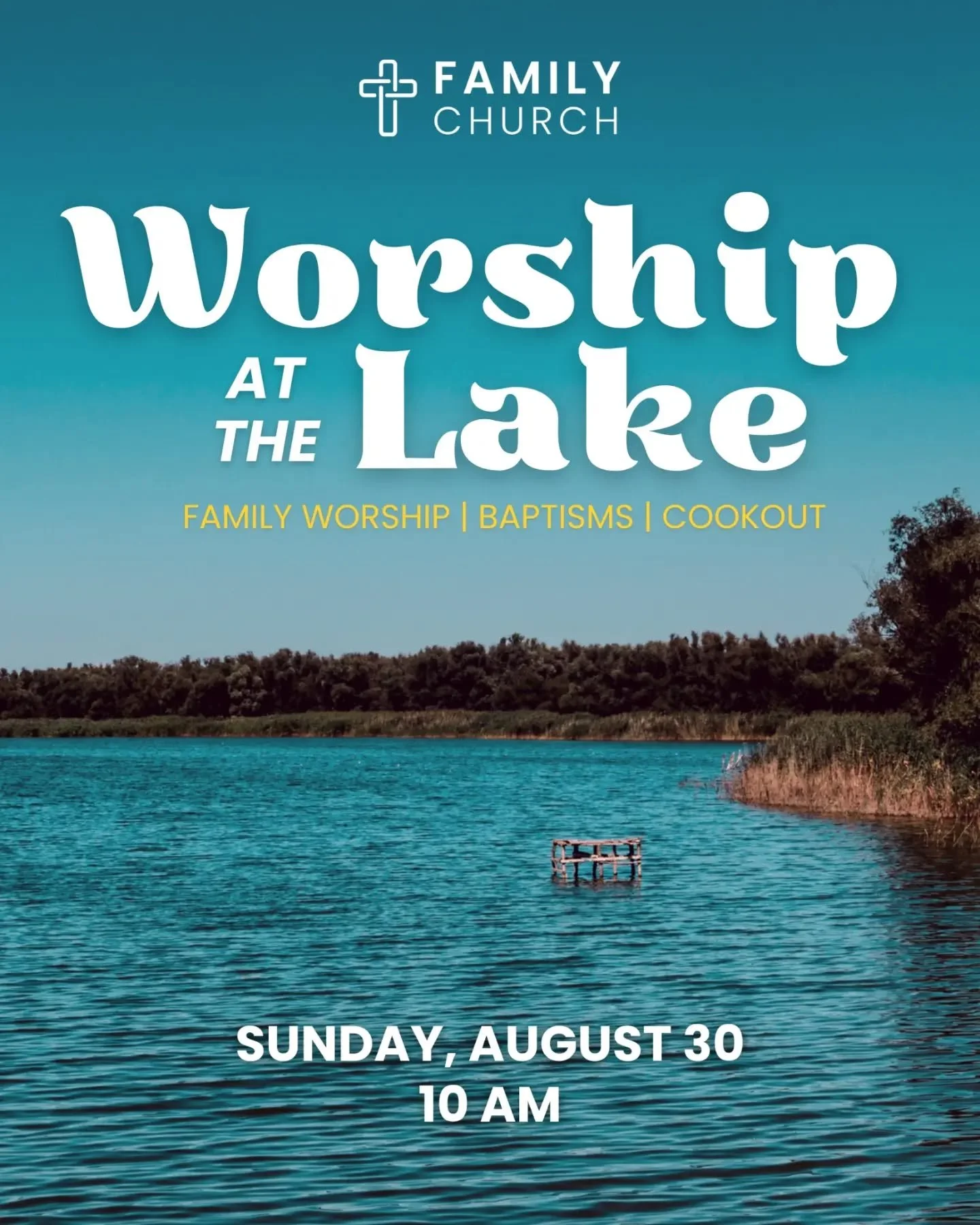 🌊 Family Church is heading to the lake! 

Join us on Sunday morning at Jordan Lake for a special day together! 

We&rsquo;ll worship at 10 AM, celebrate baptisms, enjoy a cookout, and spend the day soaking up the sun with our church family. 

Bring 