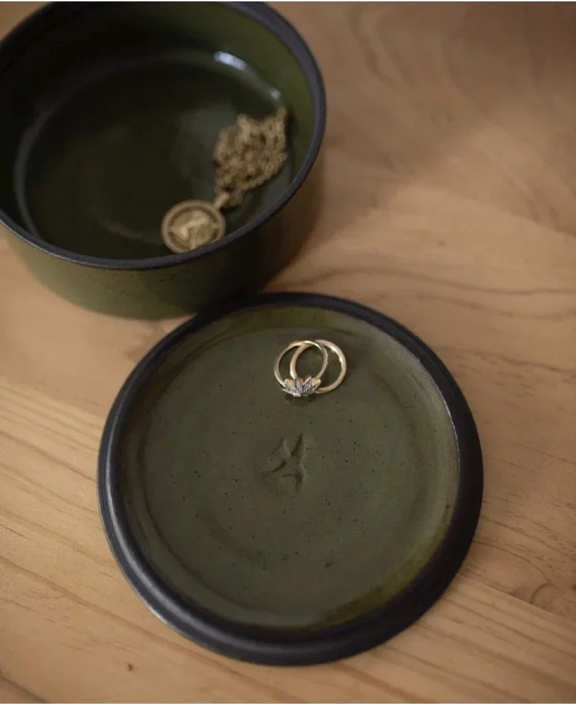 Handmade Green Ceramic Jewellery Box NZ