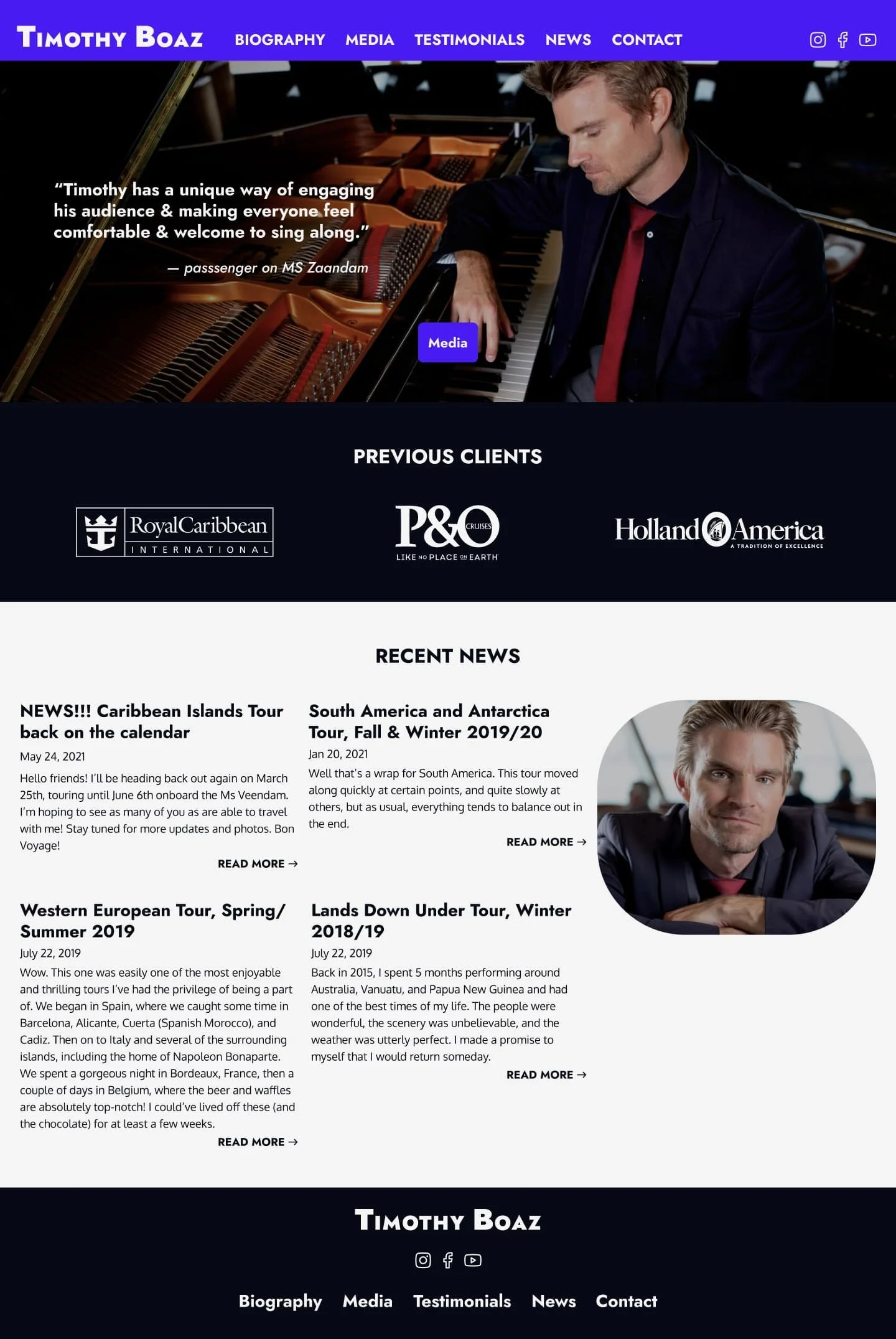 Timothy Boaz, Entertainer — Jessica Davey - UX Designer