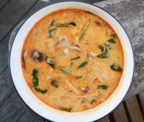 Thai sweet Potato and greens soup