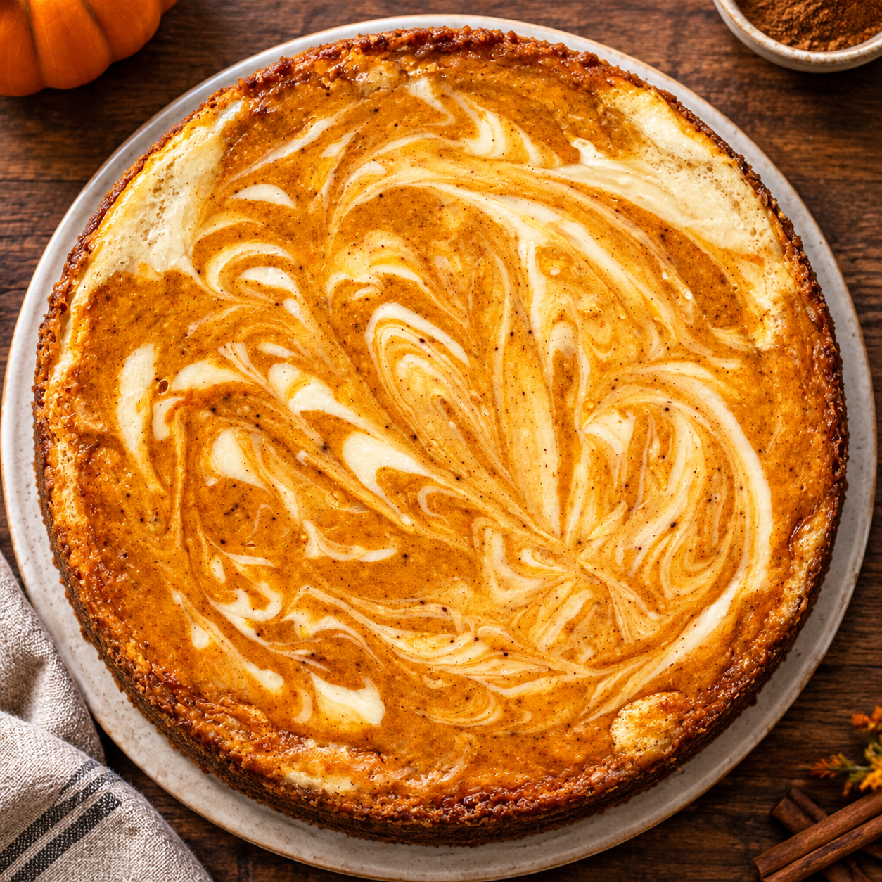 vegan pumpkin swirl cheesecake