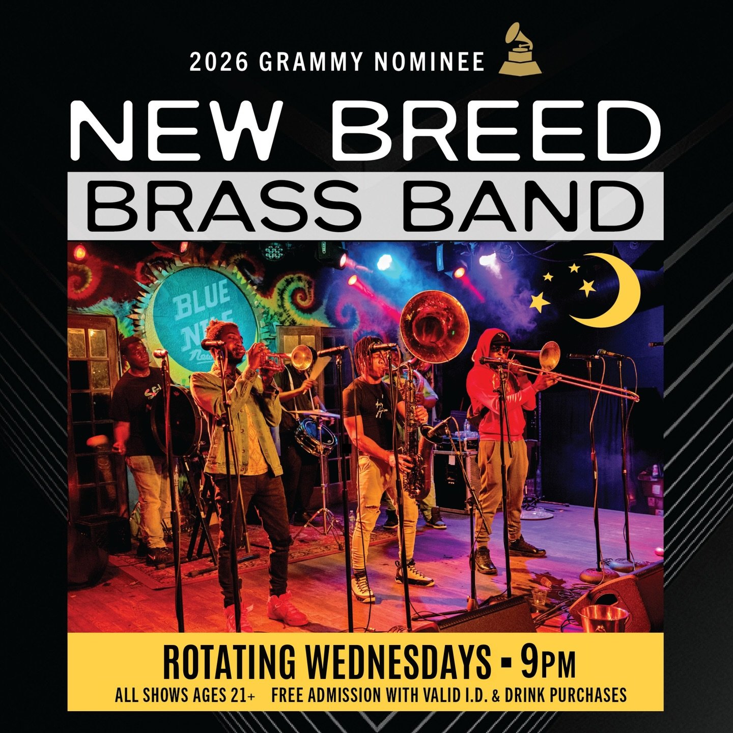 🎶 Dance to @newbreed_brassband every other Wednesday at Blue Nile!

📍532 Frenchmen, NOLA 

🌙 Follow @bluenilenola for all updates &amp; happenings!

#newyears #frenchmenstreet #LiveMusicNOLA
