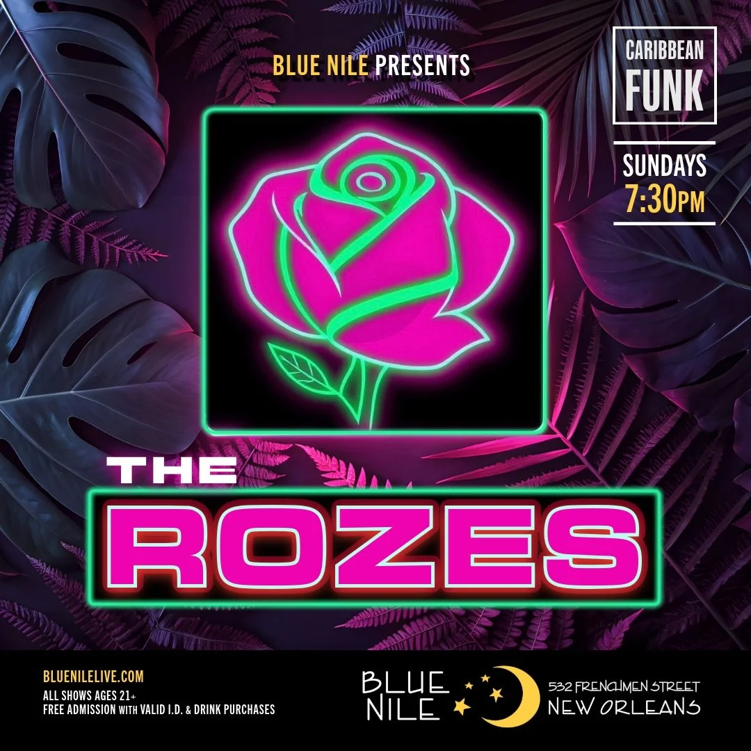 🚨New band alert! Sundays at Blue Nile now feature the electric sounds of @therozesofficial.

📍532 Frenchmen, NOLA 

🌙 Follow @bluenilenola for all updates &amp; happenings!

#livemusic #frenchmenstreet #LiveMusicNOLA #mardigras #nolalife