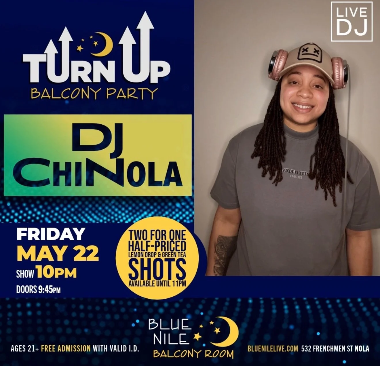 🎶 See you this Friday! 

📍532 Frenchmen, NOLA

🌙 Follow @bluenilenola for all updates &amp; happenings! 

#livemusicnola #frenchmenstreet #nightlife #neworleans #livemusicvenue