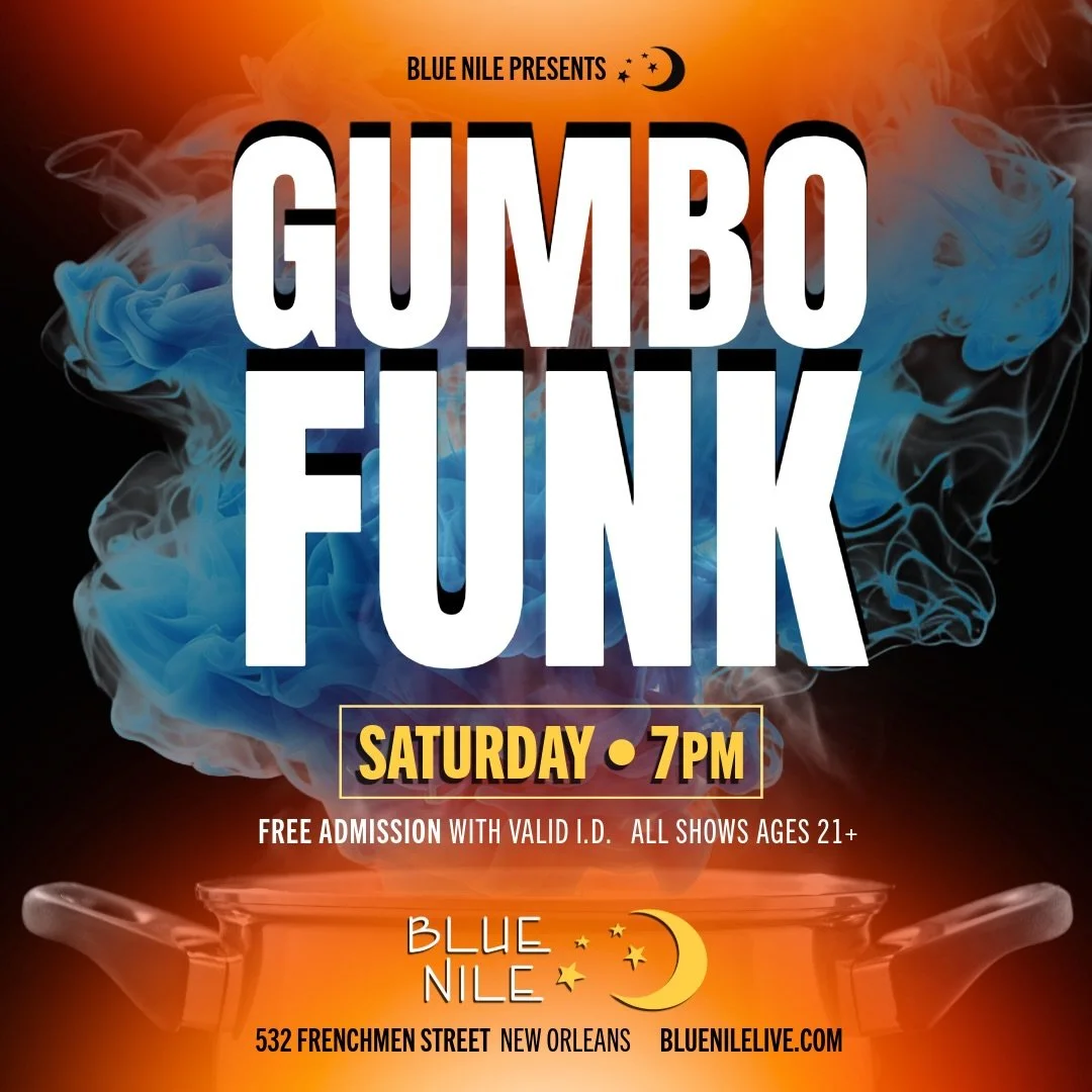 🪩 Get ready to feel the funk with @gumbofunk_504 tonight!

📍532 Frenchmen, NOLA

🌙 Follow @bluenilenola for all updates &amp; happenings!

#livemusic #frenchmenstreet #LiveMusicNOLA #bluenile
