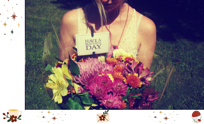 The Green Hearth Witch Cozy Conversations Girl With Bouquet