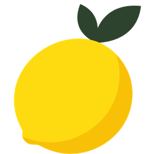 a pretty yellow lemon with green leaves