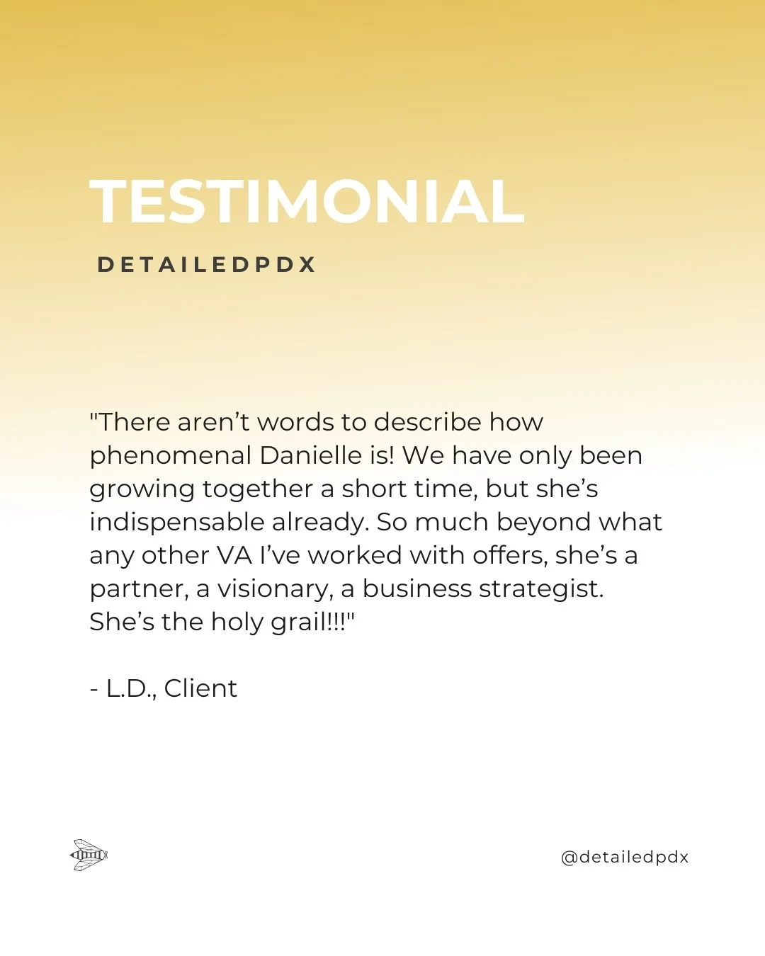 &quot;There aren&rsquo;t words to describe how phenomenal Danielle is! We have only been growing together a short time, but she&rsquo;s indispensable already. So much beyond what any other VA I&rsquo;ve worked with offers, she&rsquo;s a partner, a vi