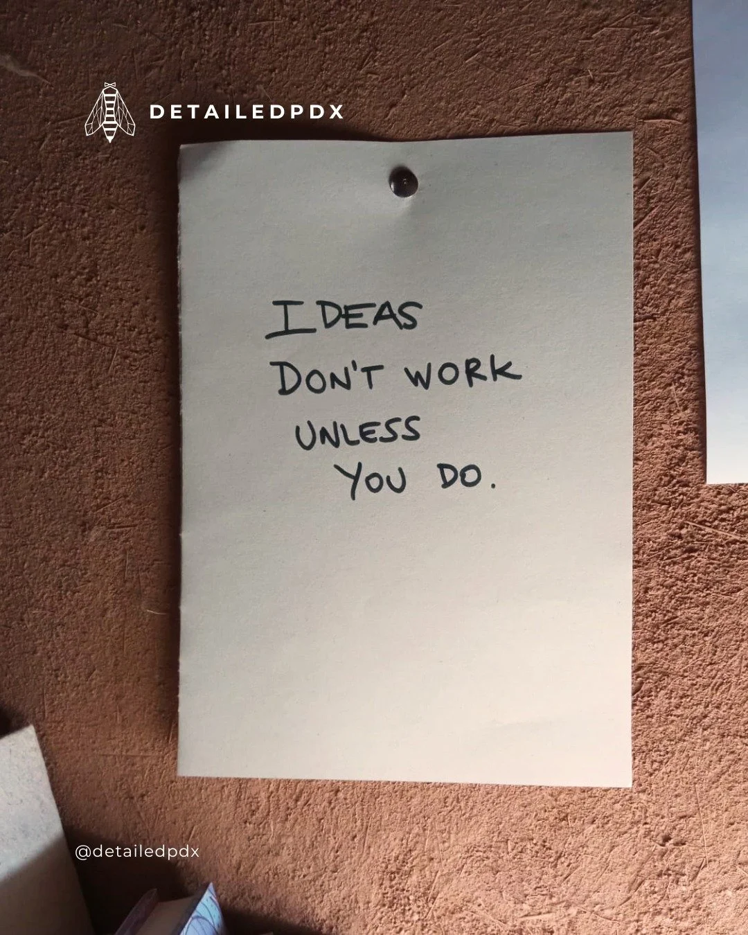 &quot;Ideas don't work unless you do.&quot; Words to live by at Eugenia's desk. 

Being a small business with virtual team members, it's always fun to see how our team likes to set up their workspace.

#EmployeeSpotlight #VirtualAssistant #SmallBusin