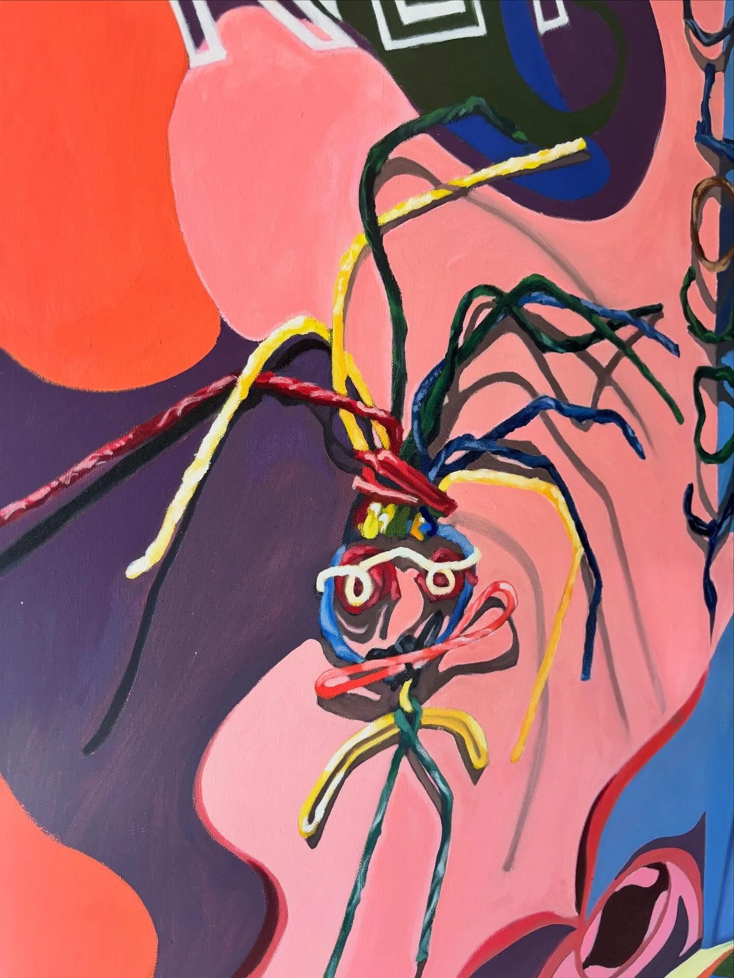 Here&rsquo;s another closeup of my new painting&hellip;It&rsquo;s starting to come together!!! #art #artist #oilpaintingoncanvas #painting #not #cloudy #huh