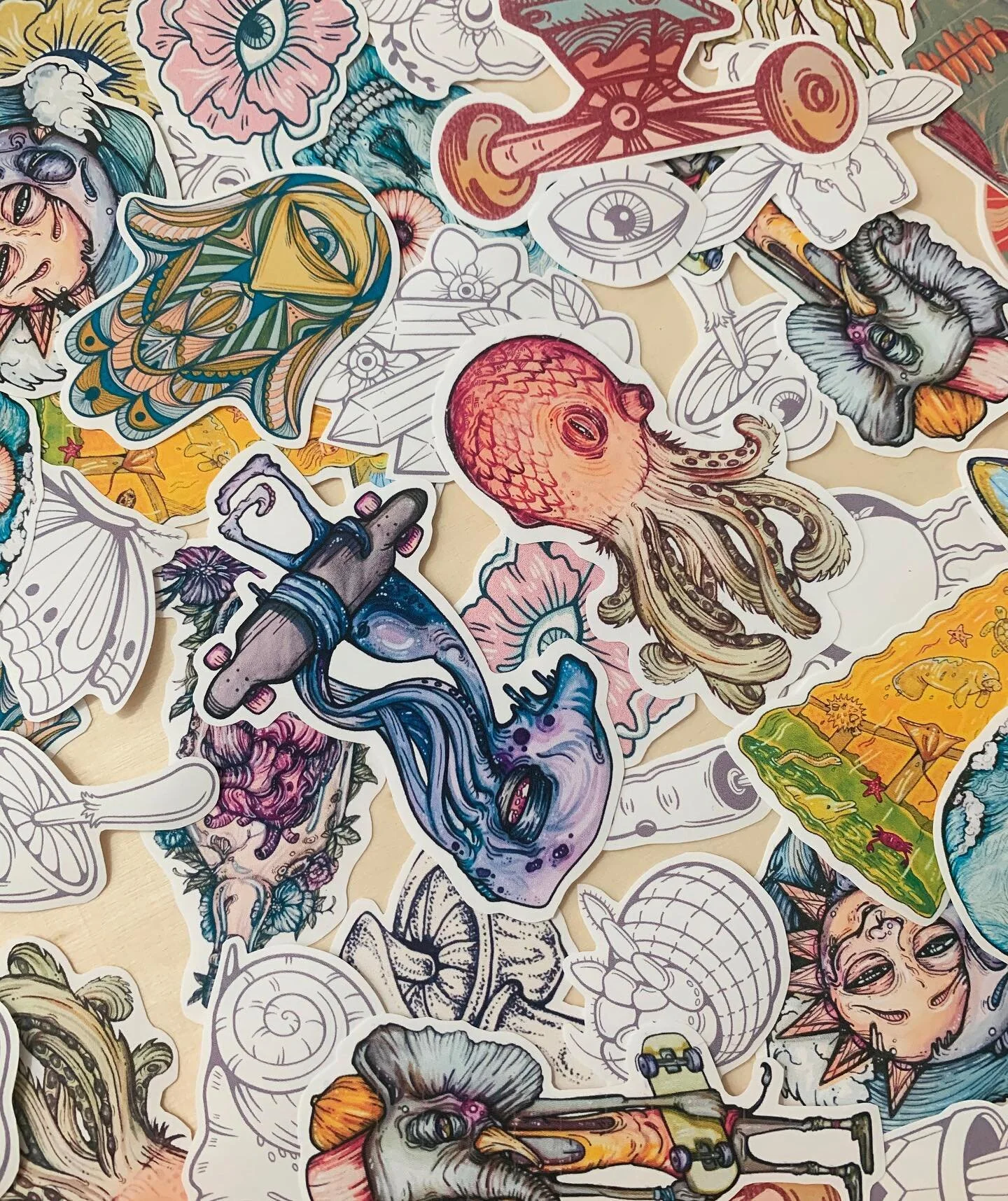 Stickers are addictive! I&rsquo;ll be selling these cuties again this coming Monday eve - the 22nd, at the @blueberrypatchgulfport 😍🌟🤍 stay tuned for more info!