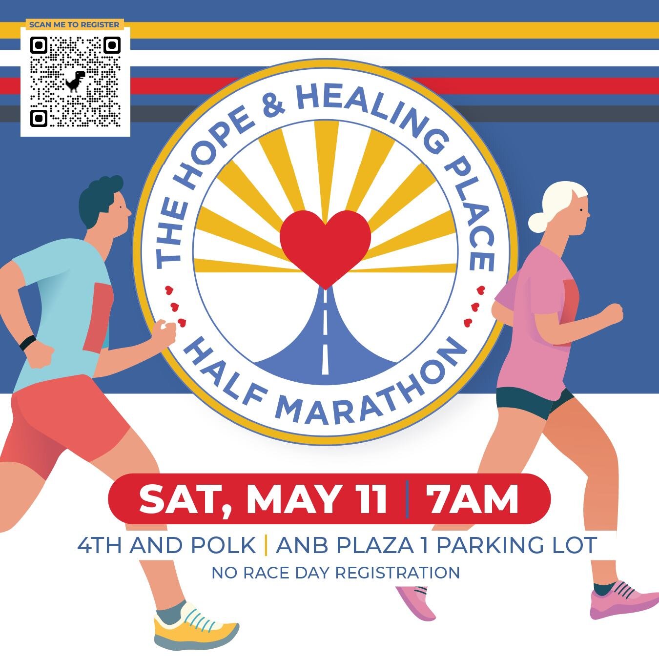 Join us for our 15th Annual Half Marathon on May 11th! 

Lace up and run through scenic downtown Amarillo in support of The Hope &amp; Healing Place. Your participation helps us continue to offer free grief resources to our community. 

Register now: