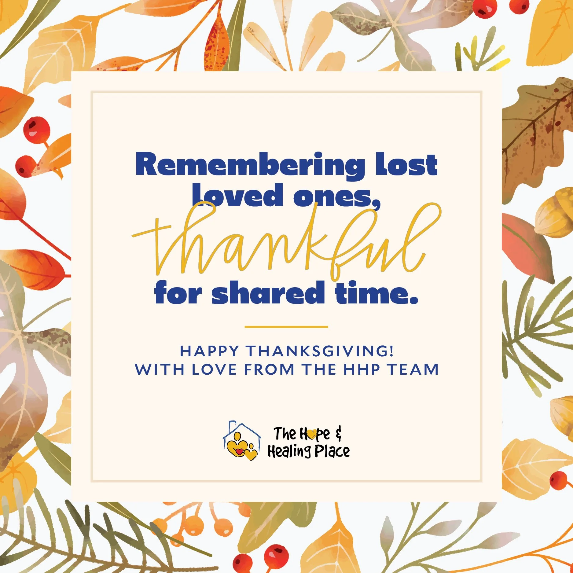 We acknowledge that for many, Thanksgiving can be bittersweet, especially for those who have experienced loss. We want you to know that we are thinking of you, and our hearts are with you.

Sending you all our love today. You're not alone.

𝐅𝐢𝐧𝐝 