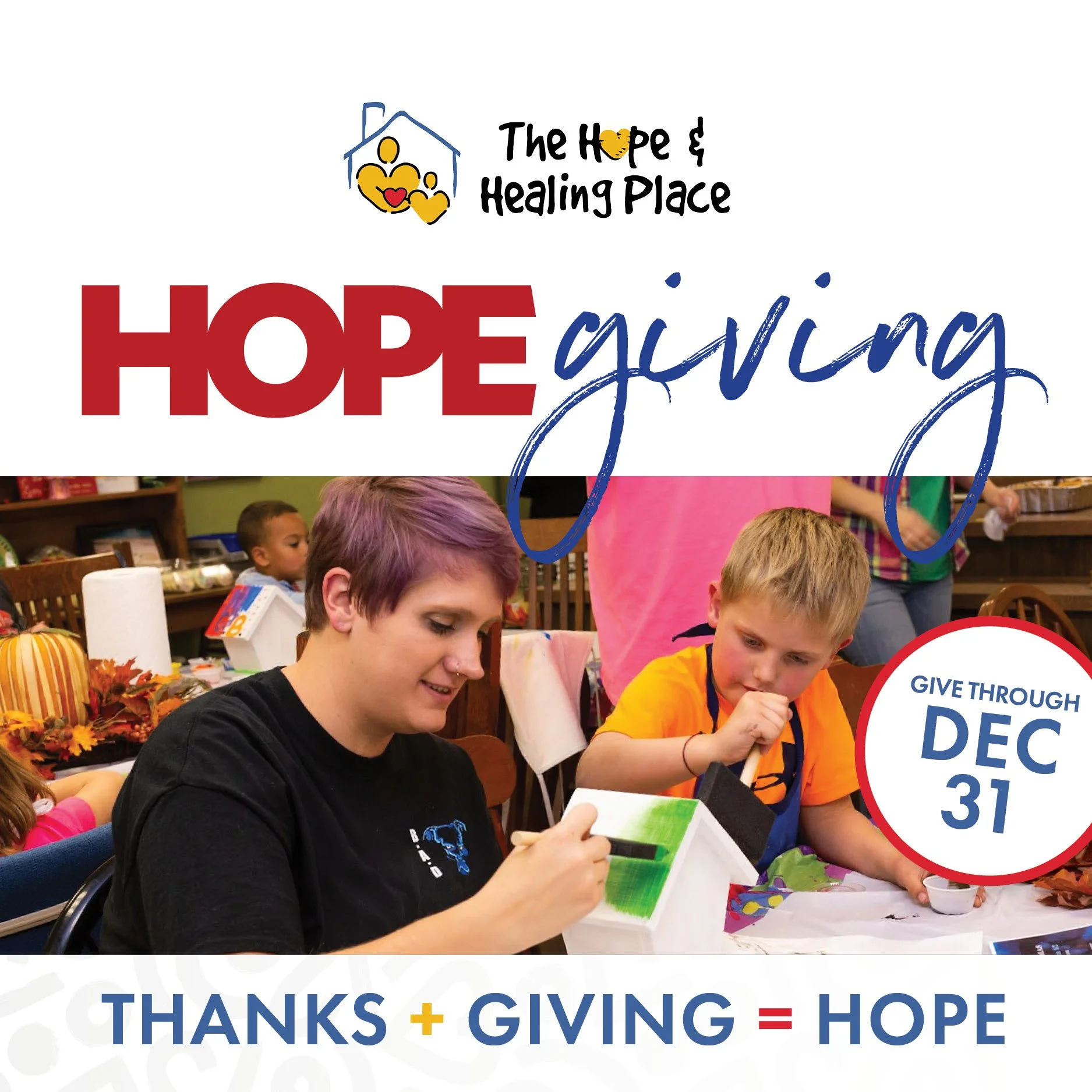 Thank you for giving this week. HopeGiving isn&rsquo;t just about raising dollars, it&rsquo;s about reaching the hearts of those who are grieving and reminding them they&rsquo;re not alone.

A caregiver sitting with a 6-year-old as they draw their fe