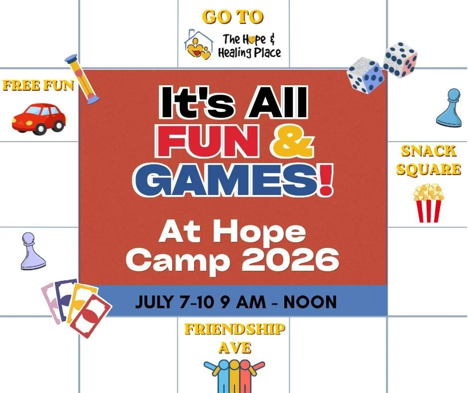 The countdown is on! 🎲

In just ONE MONTH we'll kick off our "It's All Fun &amp; Games" Hope Camp!

Get ready for:
🎲 Giant board games
🎡 Game show challenges
🏆 Team competitions
🎨 Creative activities
💙 Meaningful connections
🤩 Tons o