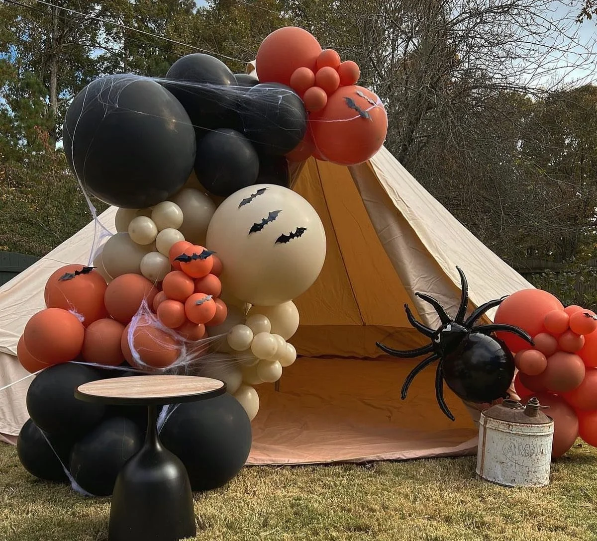 Bar and Bell by Bar Noir. Now booking for the holidays! For a full party experience book us for your next event!! #mobilebar #bartrailer #costumesandcocktails #halloweensangria #halloween #costume #barblack #glamping #halloweencamping #halloweenparty