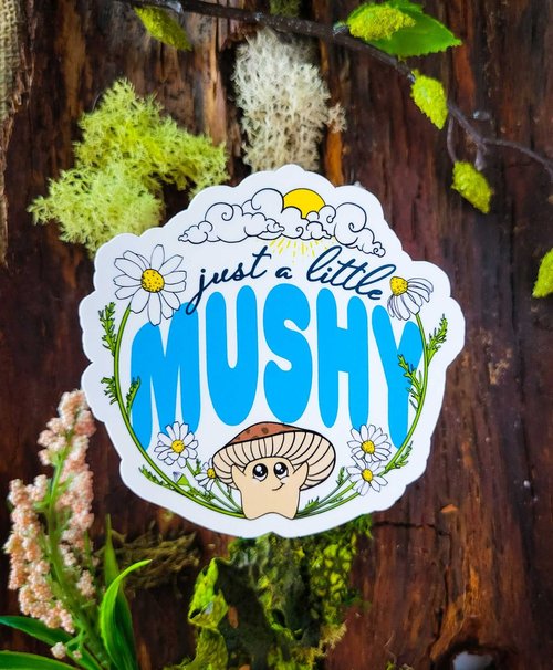 just a little mushy sticker, cute mushroom design