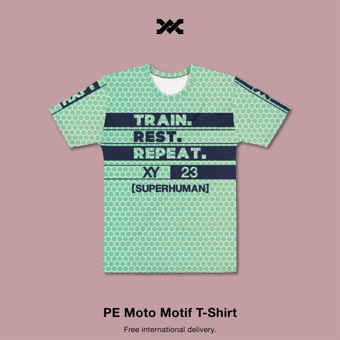 PE Moto Motif T-Shirt

This premium mens 'Super Human' light green t-shirt features a slender overlaying print on the front, with an underlaying all-over garment motif design. This has a premium knit mid-weight jersey. Produced from quality 95% polye
