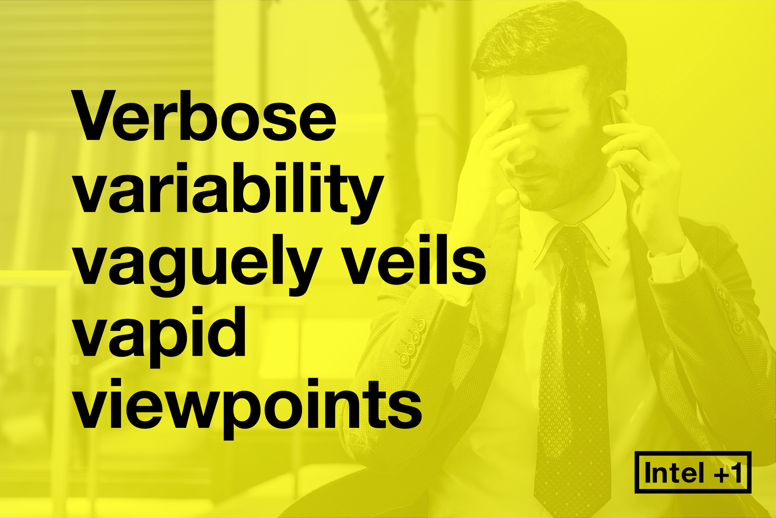 Verbose variability vaguely veils vapid viewpoints