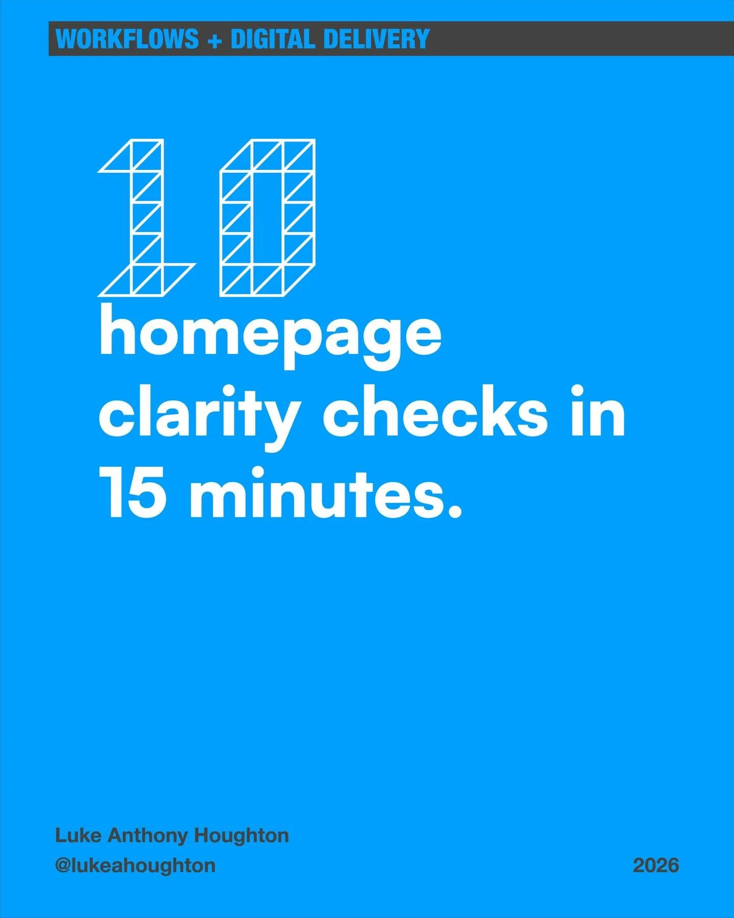 Most homepages don&rsquo;t &ldquo;fail&rdquo; because the design is ugly, they fail because the visitor can&rsquo;t &lsquo;decode the offer&rsquo; fast enough.

A homepage is a routing page. In the first 10 seconds it must answer three things clearly