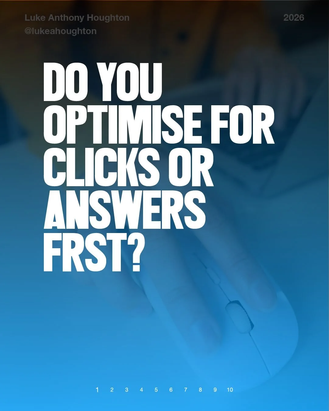 We&rsquo;re in a new content reality where attention and trust are earned in different places.

&ldquo;Click-first&rdquo; and &ldquo;answer-first&rdquo; aren&rsquo;t competing philosophies, they&rsquo;re different optimisation targets. 

Clicks rewar