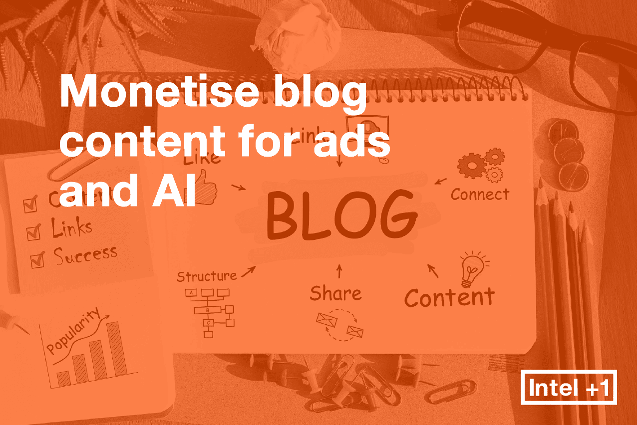 Monetise blog content for ads and AI