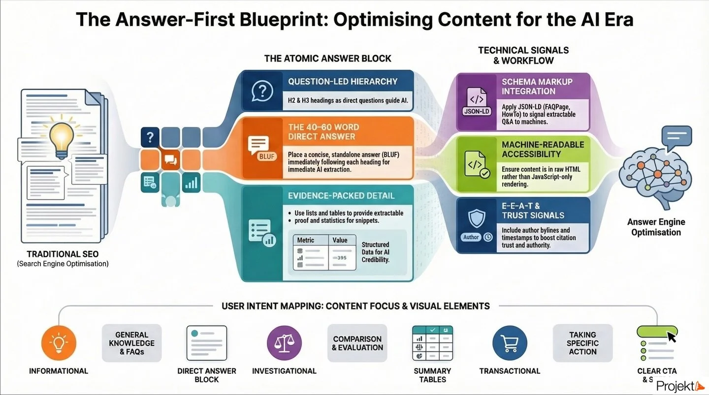 Search is no longer only a list of blue links. Increasingly, it is a layer of direct answers. That changes the content game.

If your page is not the source an AI system can extract, verify, and cite, it risks becoming invisible even when the informa