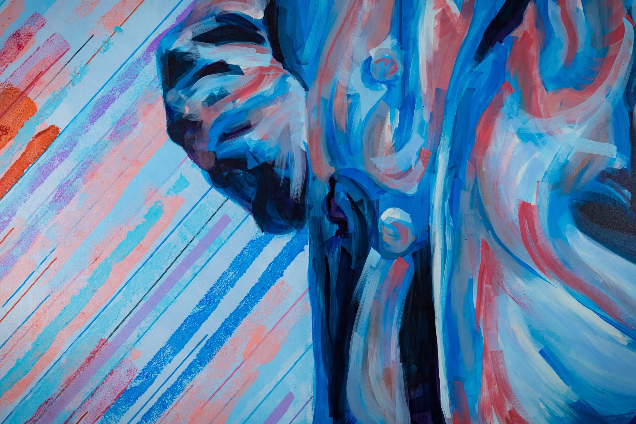 Title: In Service
Medium: Mural – Acrylic & Spraypaint 
on Aluminum Panels
Size: 64' 4" x 6"
Year: 2019
Location: Washington, D.C.
McPherson Square Metro