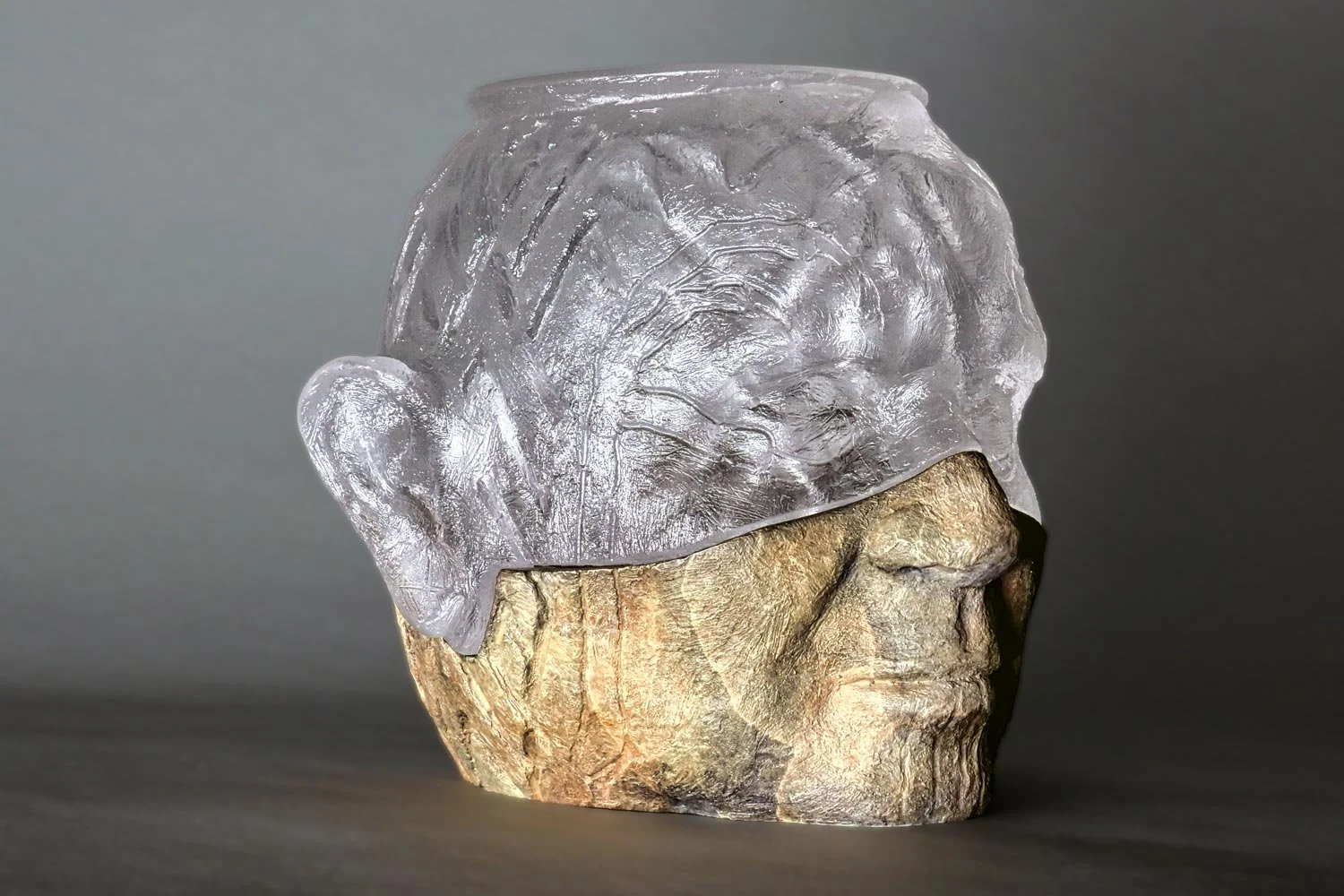 Foshi Hatuk - Clear Glass Top - Bronze Stone Bottom - 1 of 50