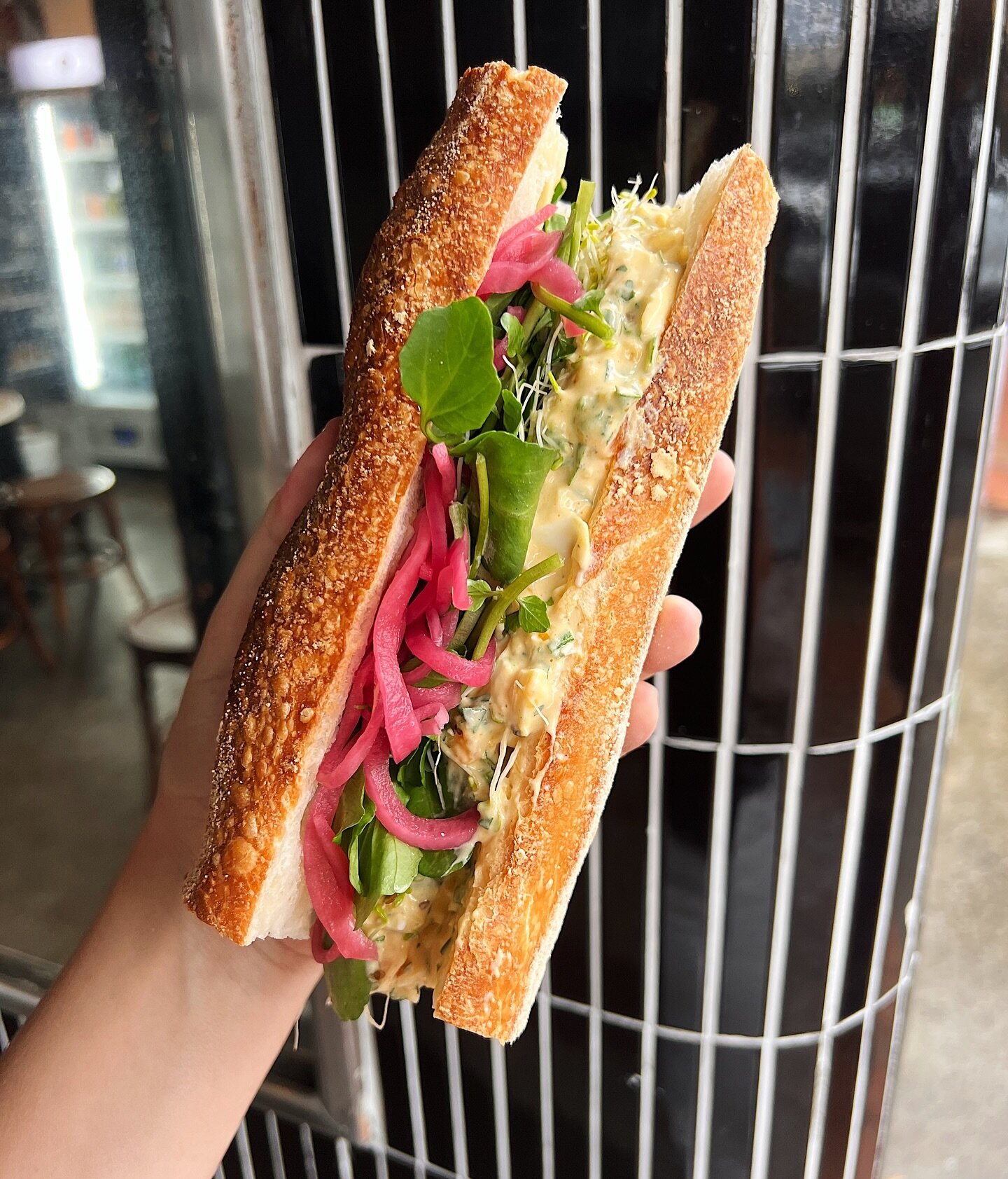 Easter might be over but the eggs are still aplenty. 🥚🐣Egg Salad Special on this weekend! 🥚🐣 egg mayo herb mix, sprouts, watercress, picked onion, grain bakery baguette 🙌🏻