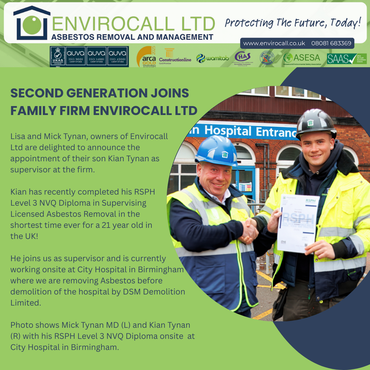Second generation joins family firm Envirocall Ltd