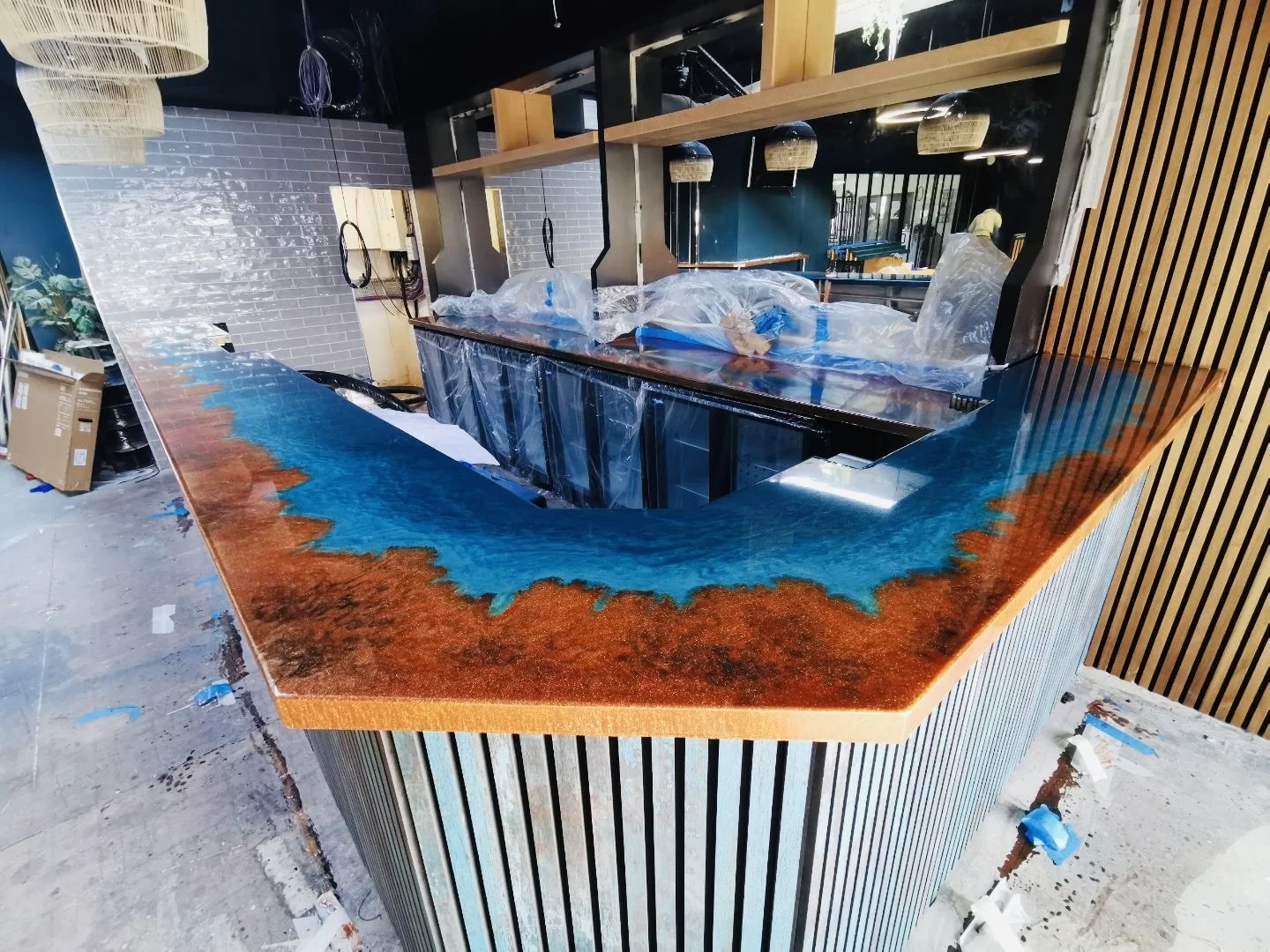 Creating a Bespoke Ocean-Themed Epoxy Resin Bar Top, Tables, and Side Bar
