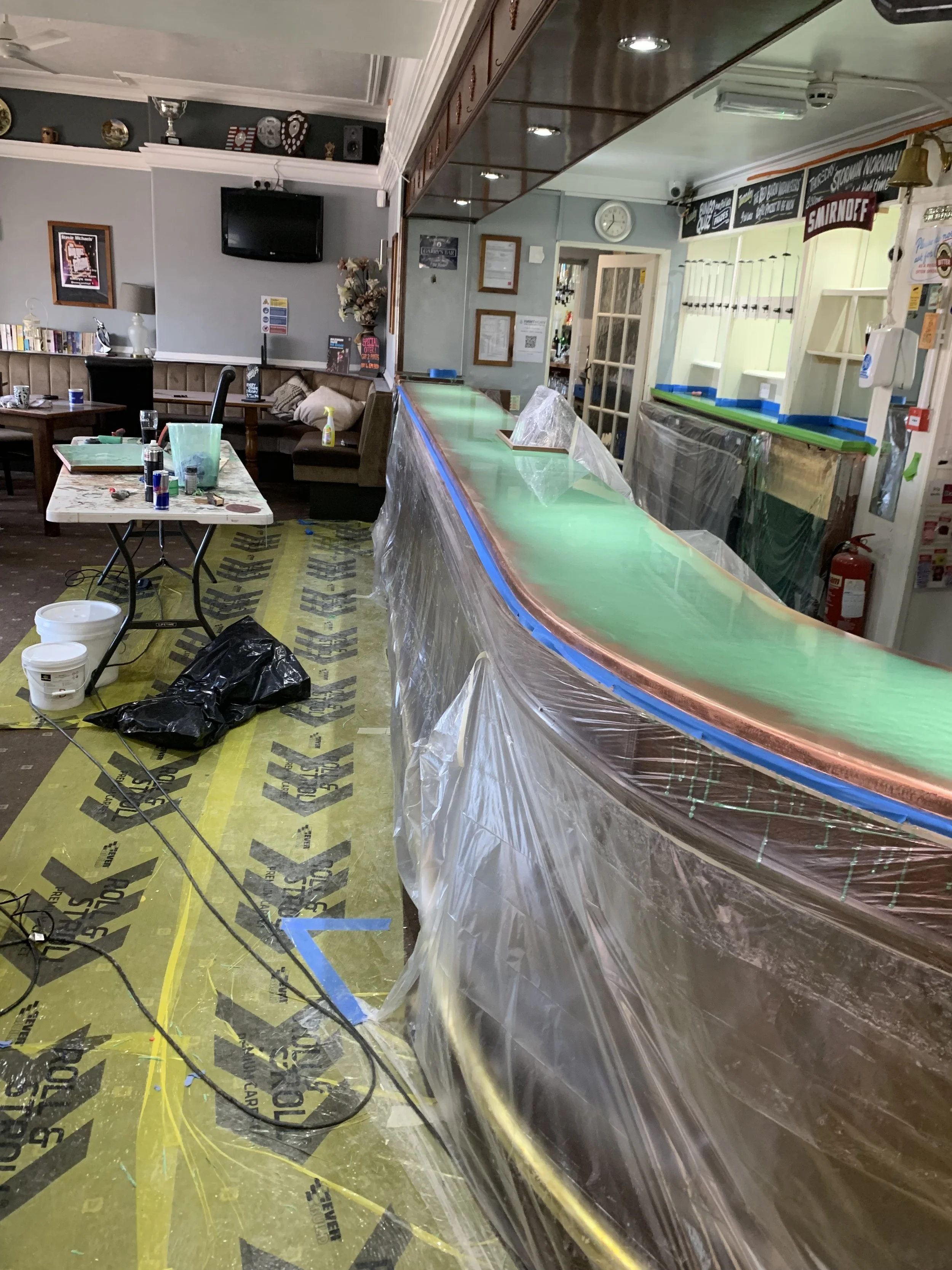 epoxy bar top first application