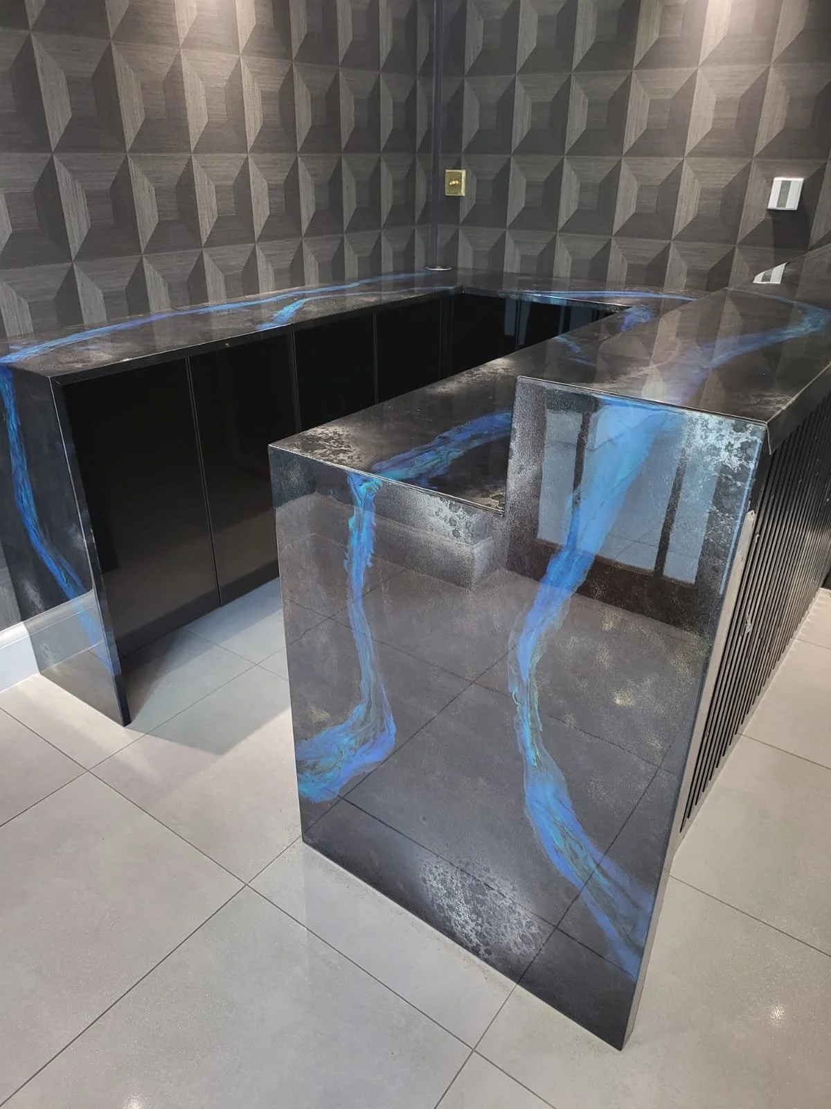 Epoxy Resin waterfall bar top in Bradford