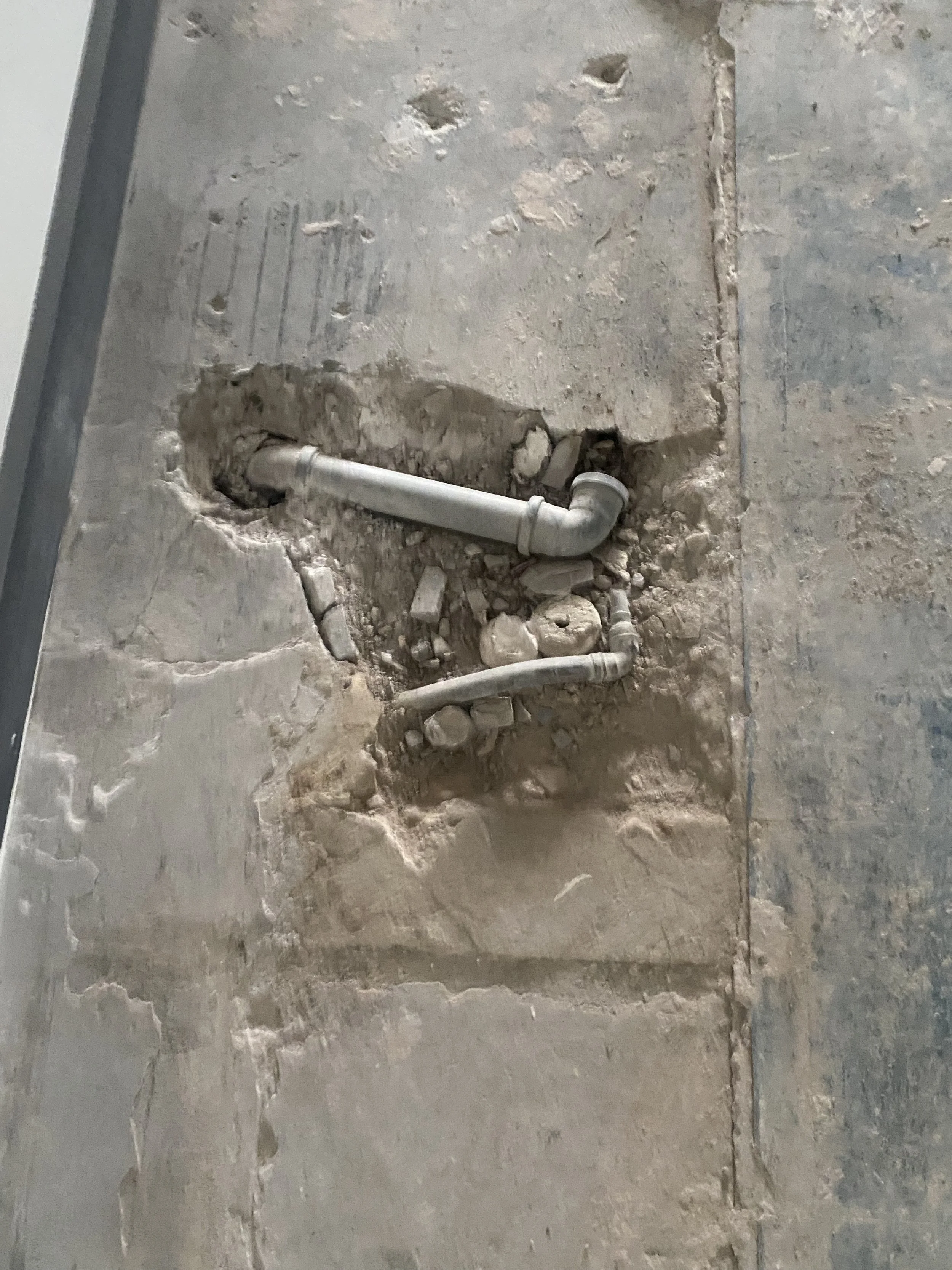 damaged concrete pad