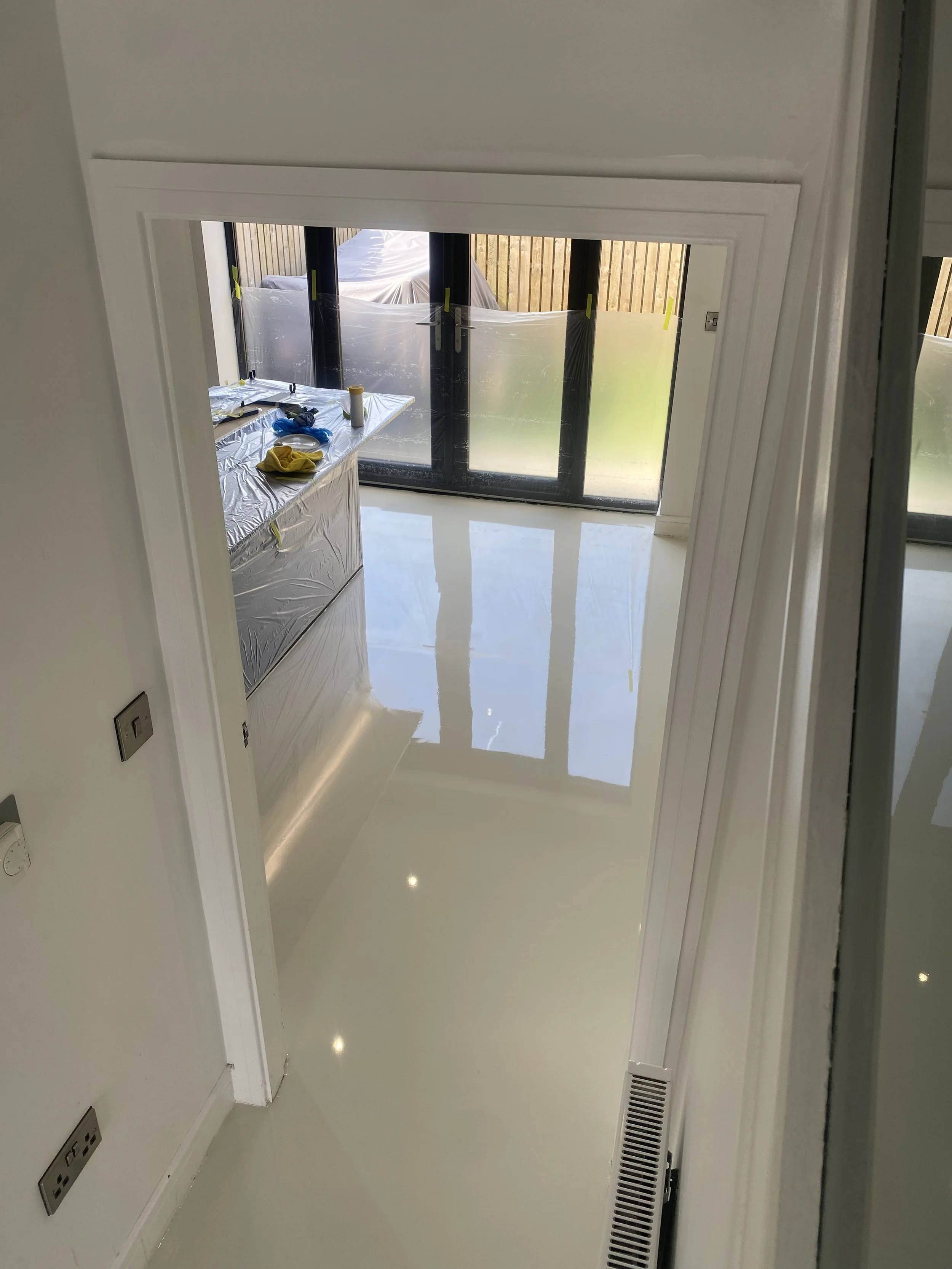 White Epoxy Resin Flooring located in Manchester