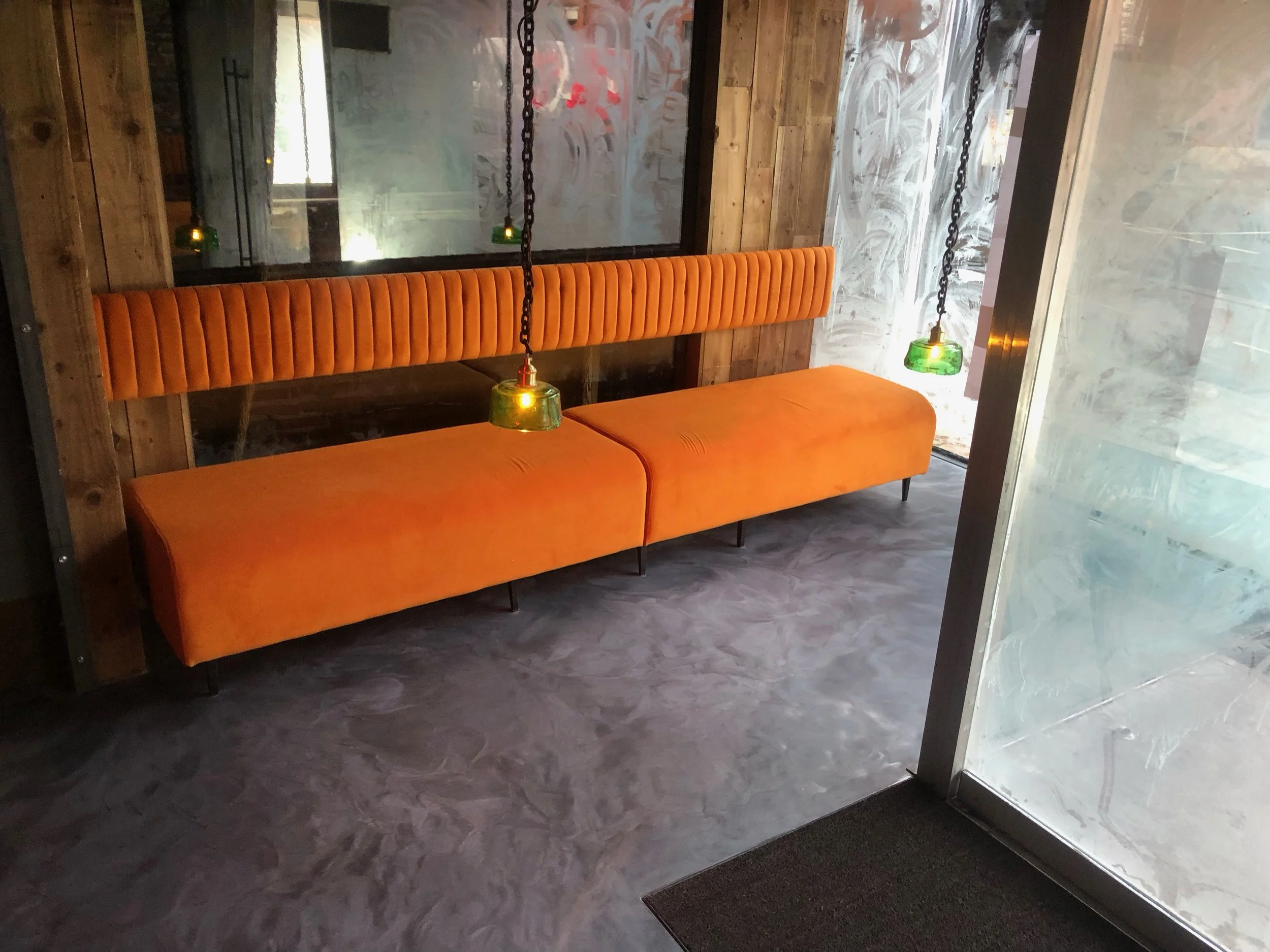 Epoxy resin flooring grey marble effect