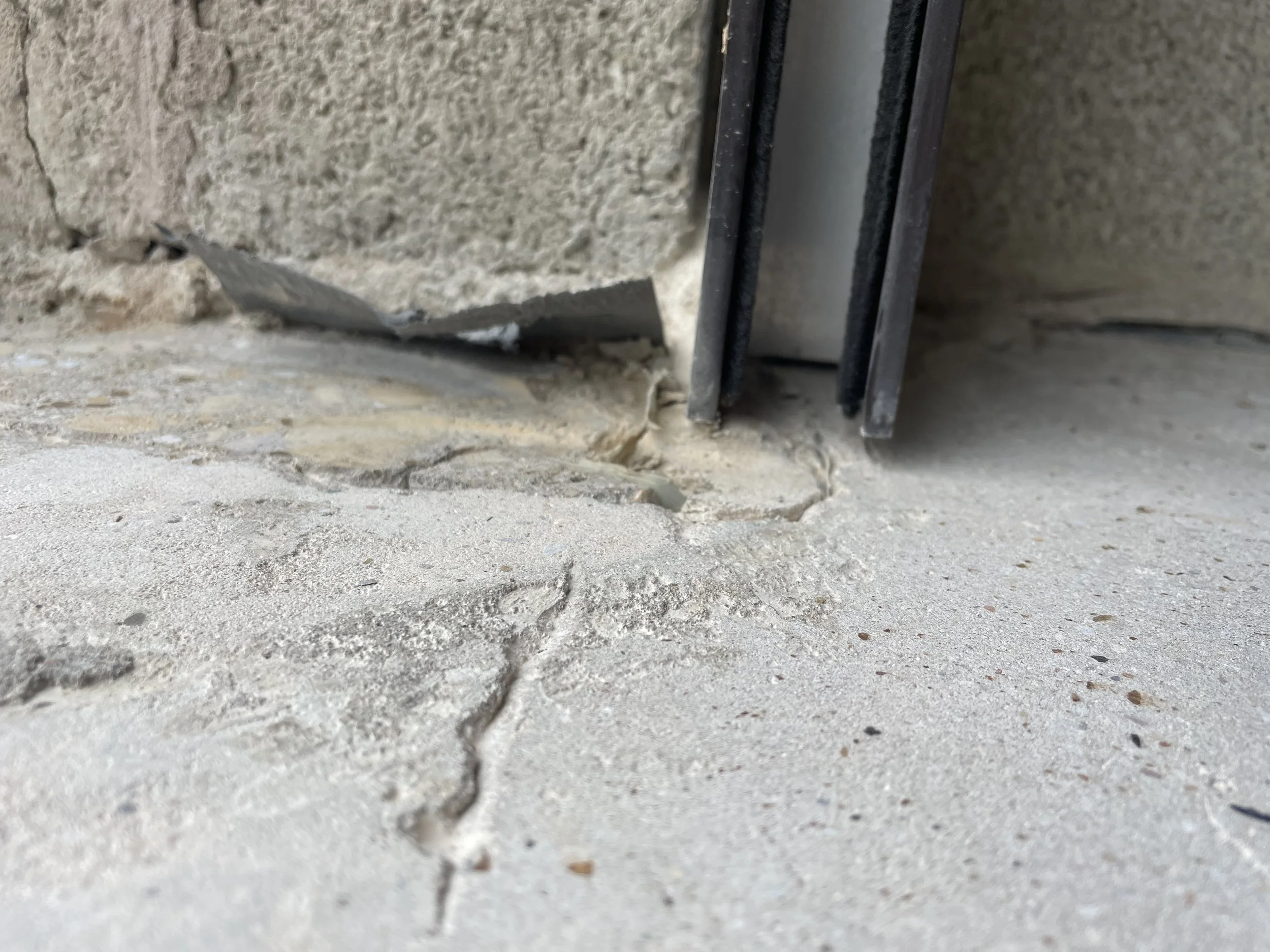 concrete floor before grind for epoxy coating